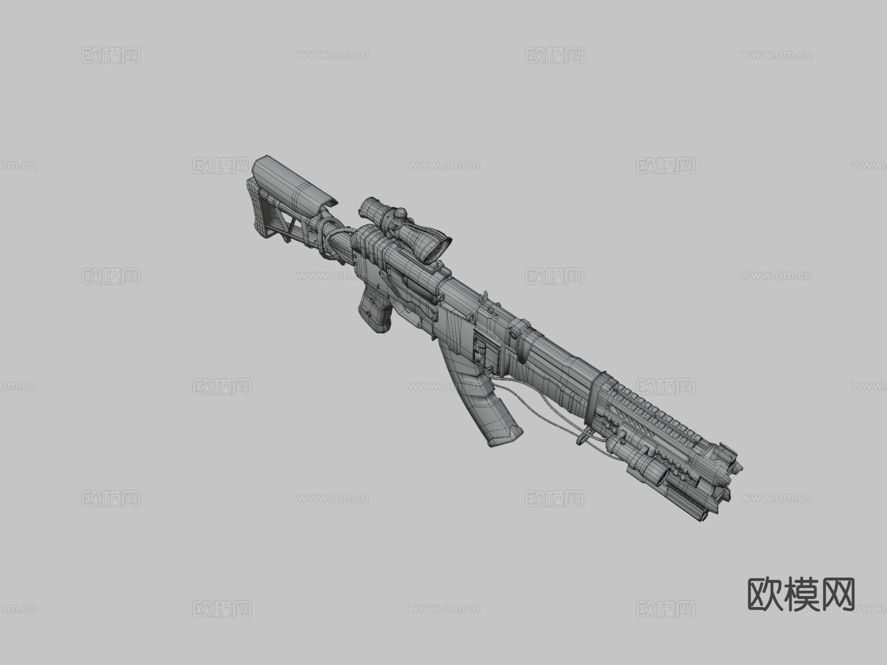 科幻步枪su模型下载（渲染图3）