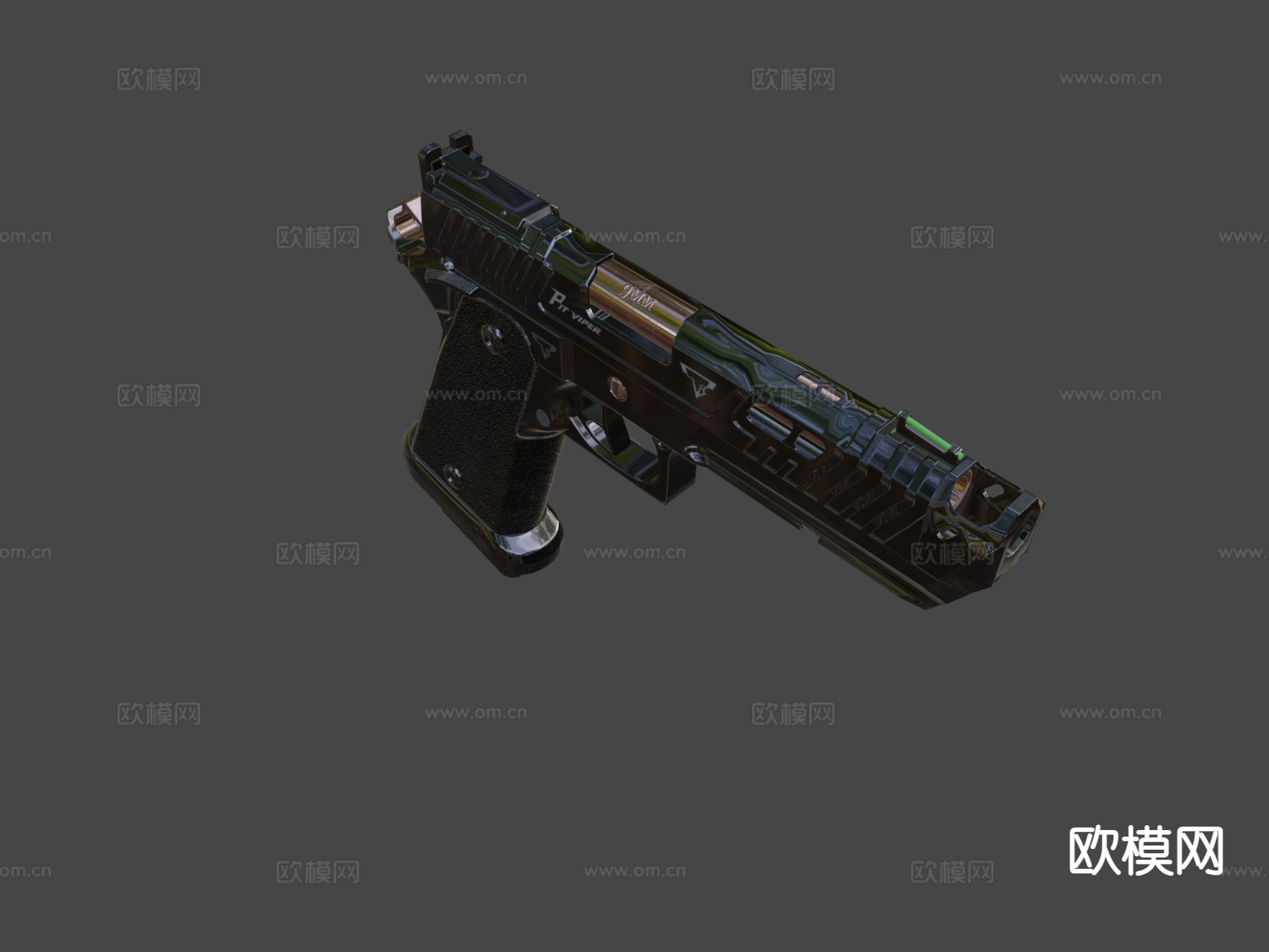 毒蛇手枪su模型下载（渲染图4）