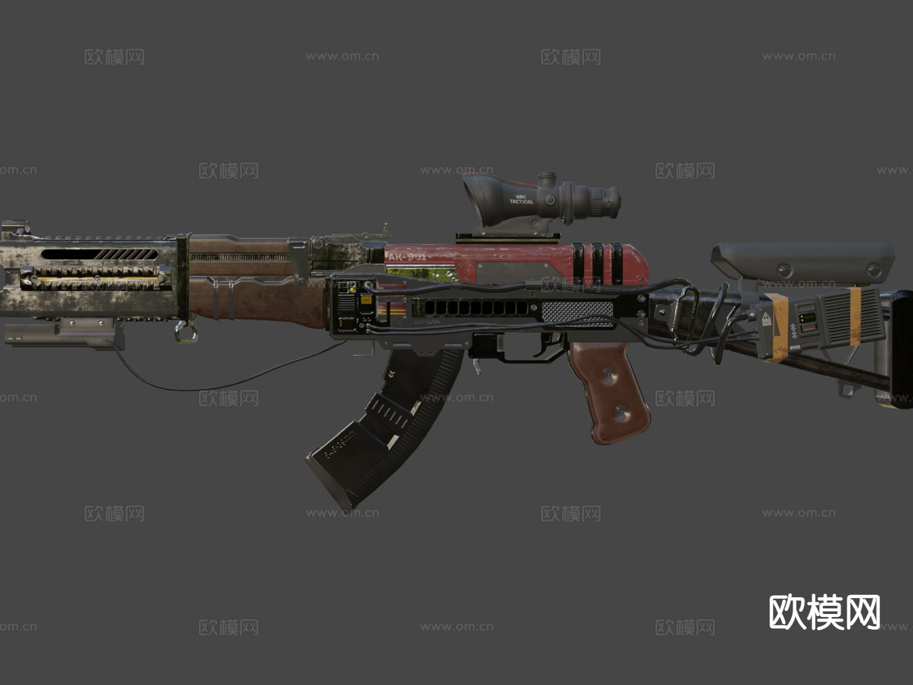 科幻步枪su模型下载（渲染图6）