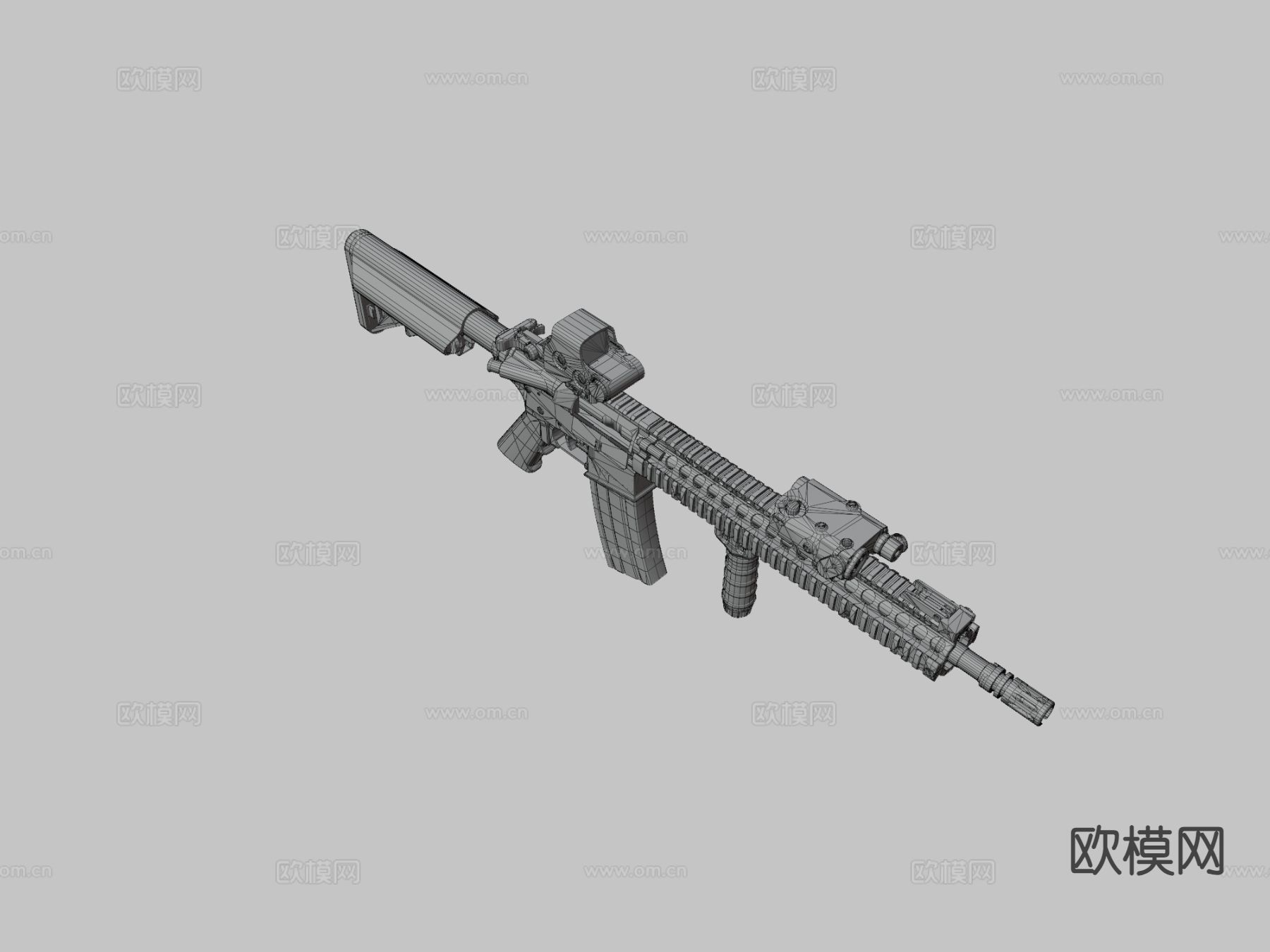 M4A1步枪su模型下载（渲染图3）