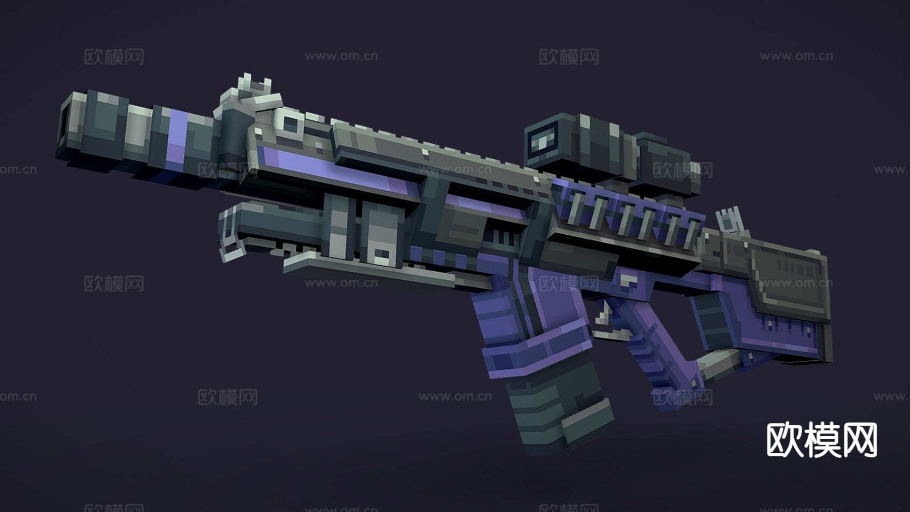 束能步枪su模型下载（渲染图3）