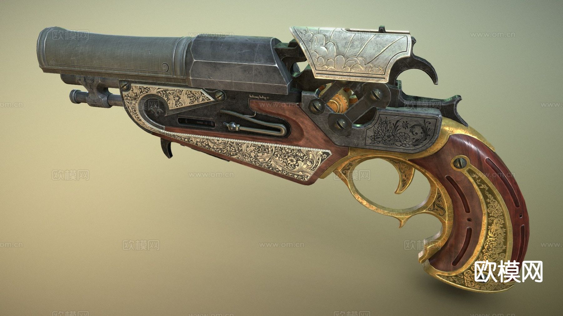 左轮手枪su模型下载（渲染图5）