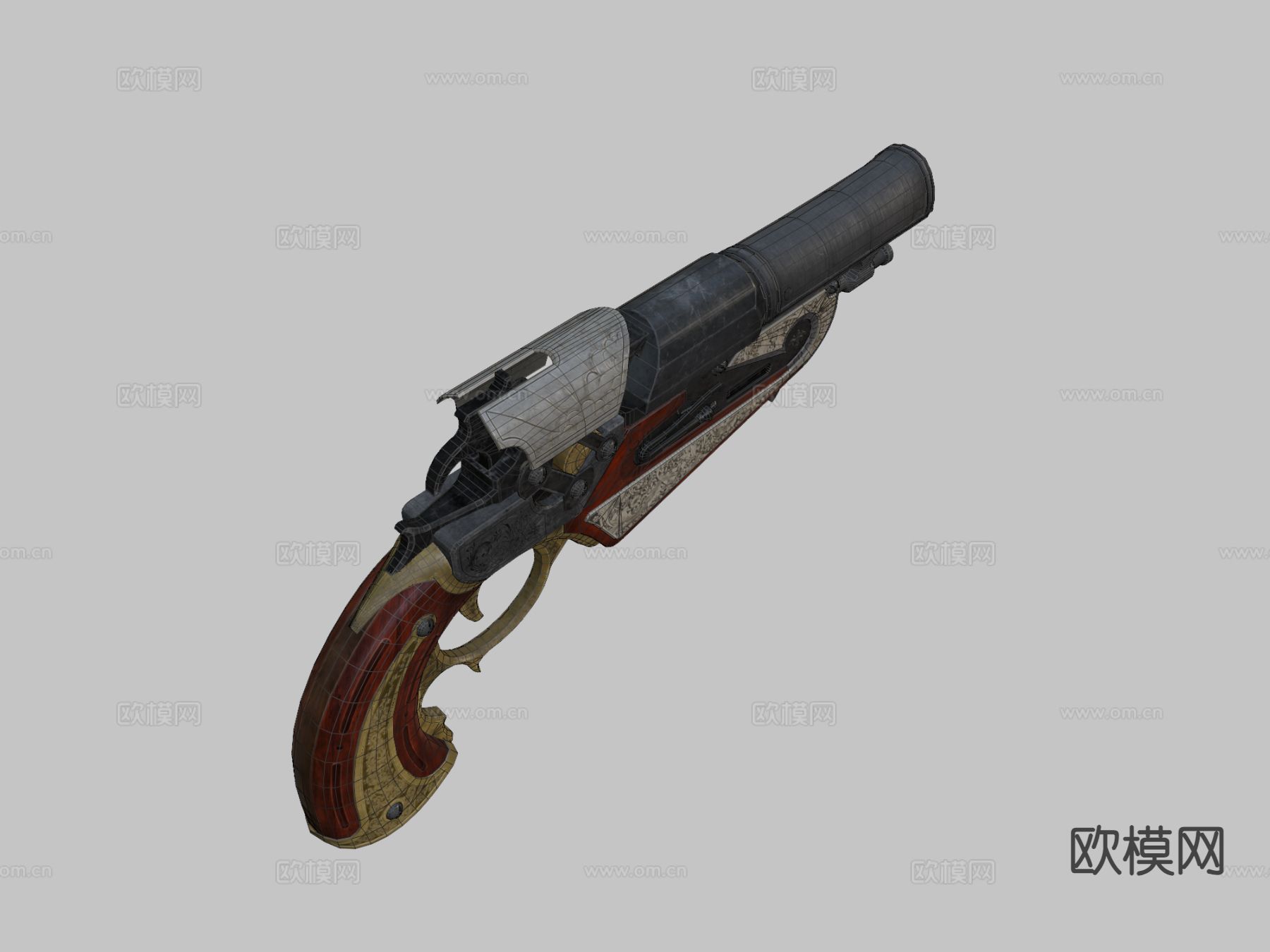 左轮手枪su模型下载（渲染图3）