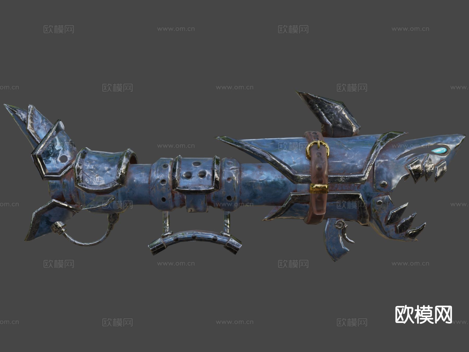 金克丝鱼骨火箭筒su模型下载（渲染图6）