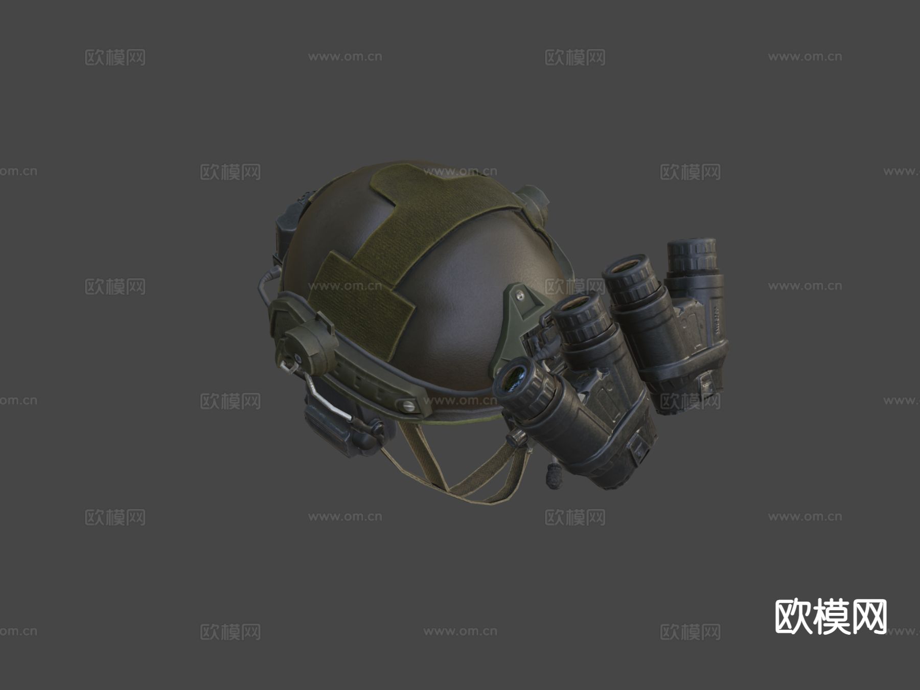 军用夜视轻型头盔su模型下载（渲染图4）