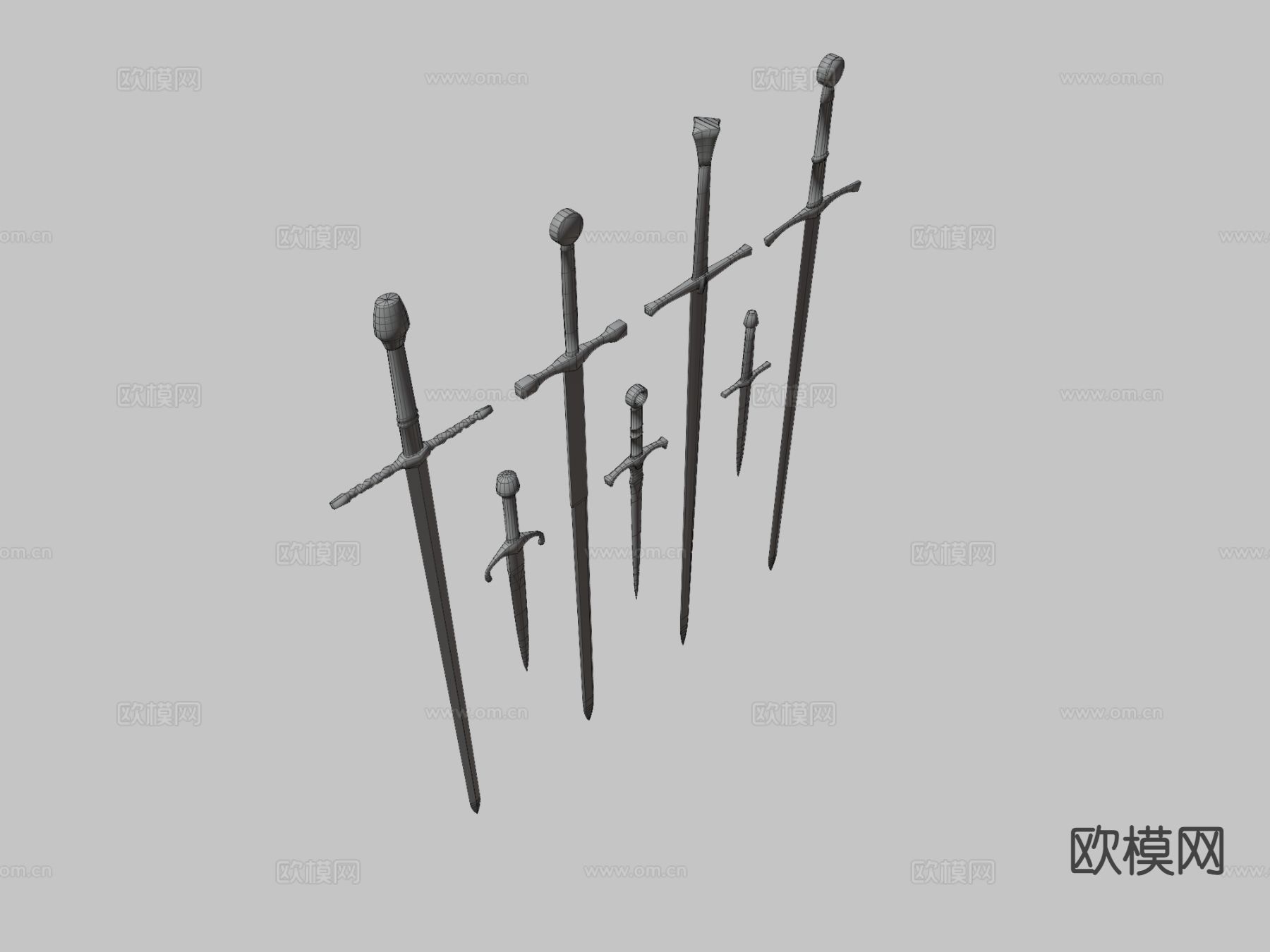 中世纪剑和匕首su模型下载（渲染图3）