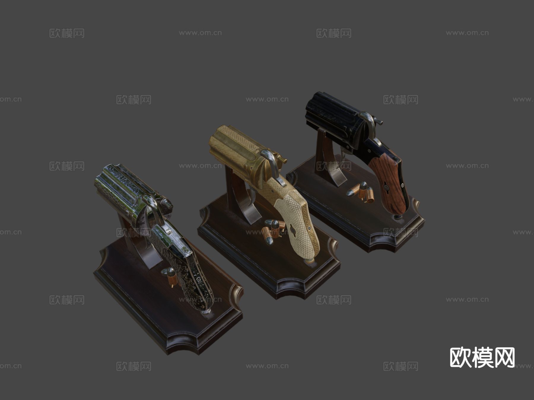 多管手枪su模型下载（渲染图5）