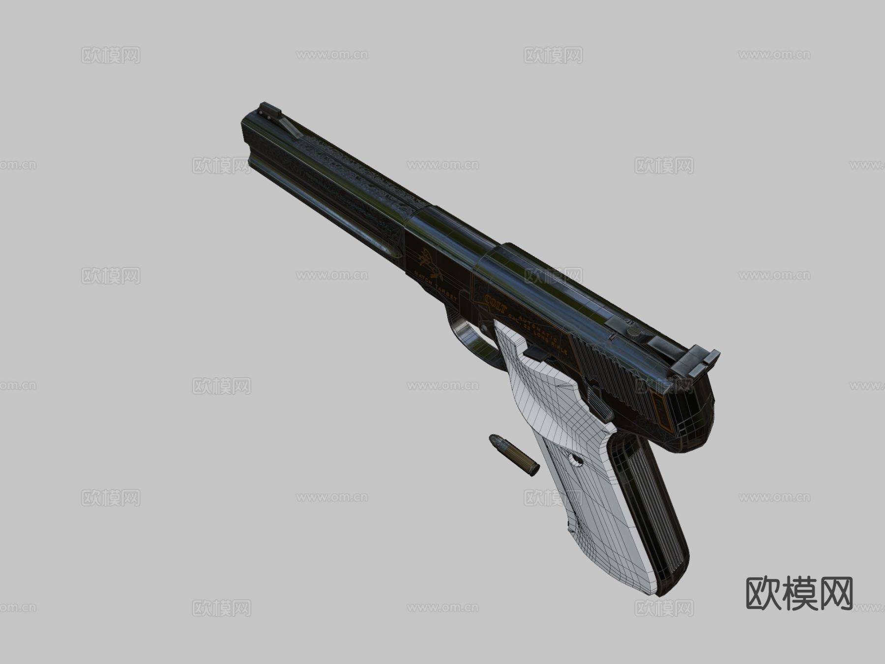 手枪su模型下载（渲染图1）