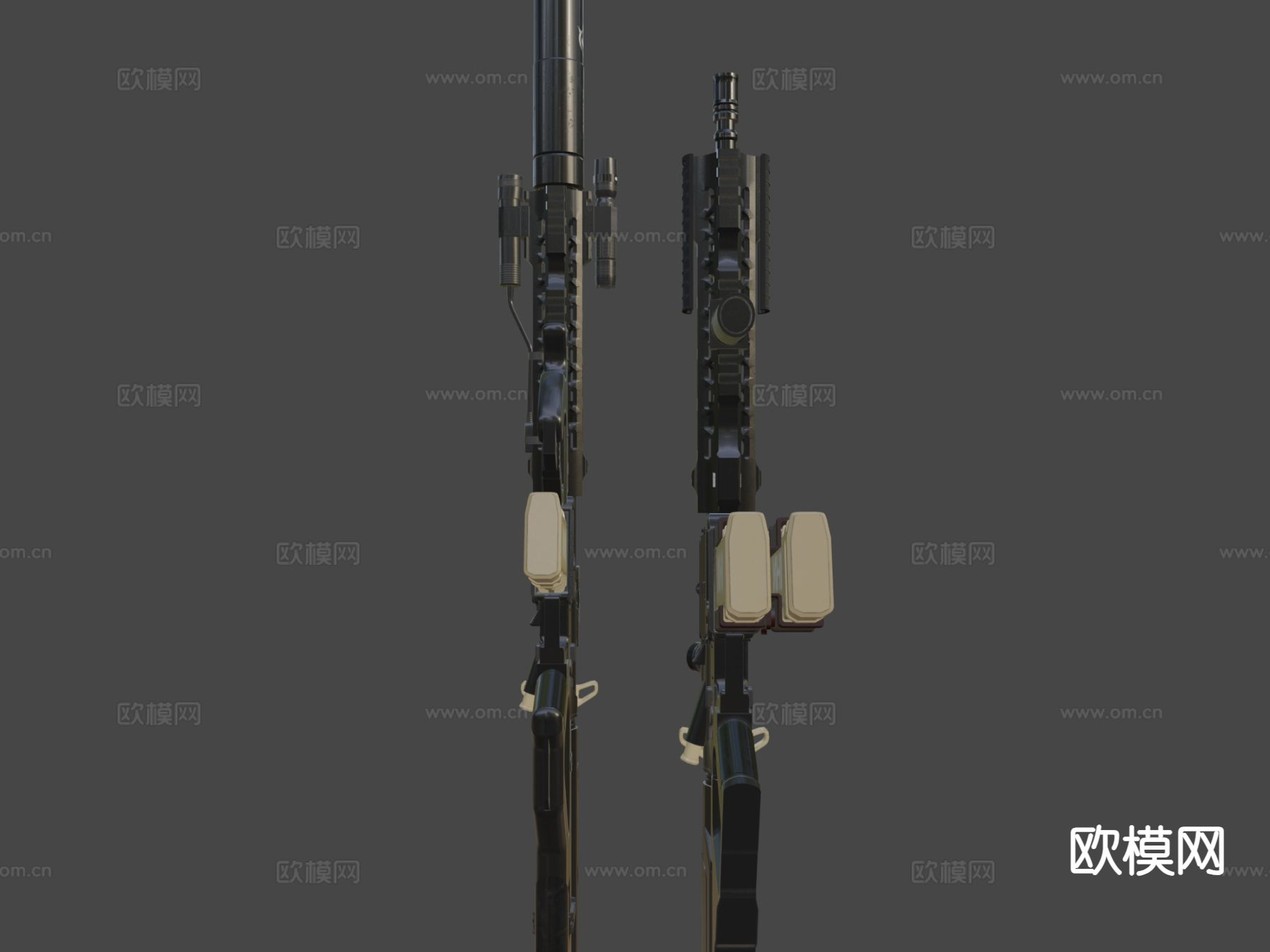 步枪与冲锋枪su模型下载（渲染图5）