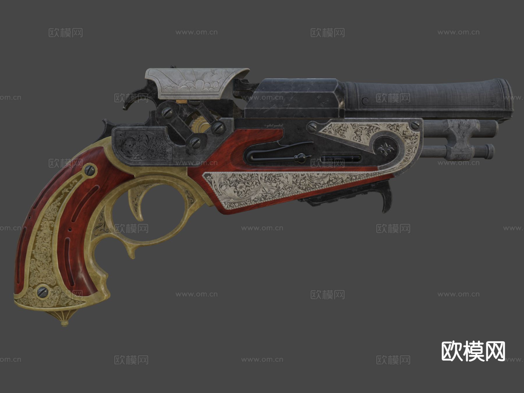 左轮手枪su模型下载（渲染图6）