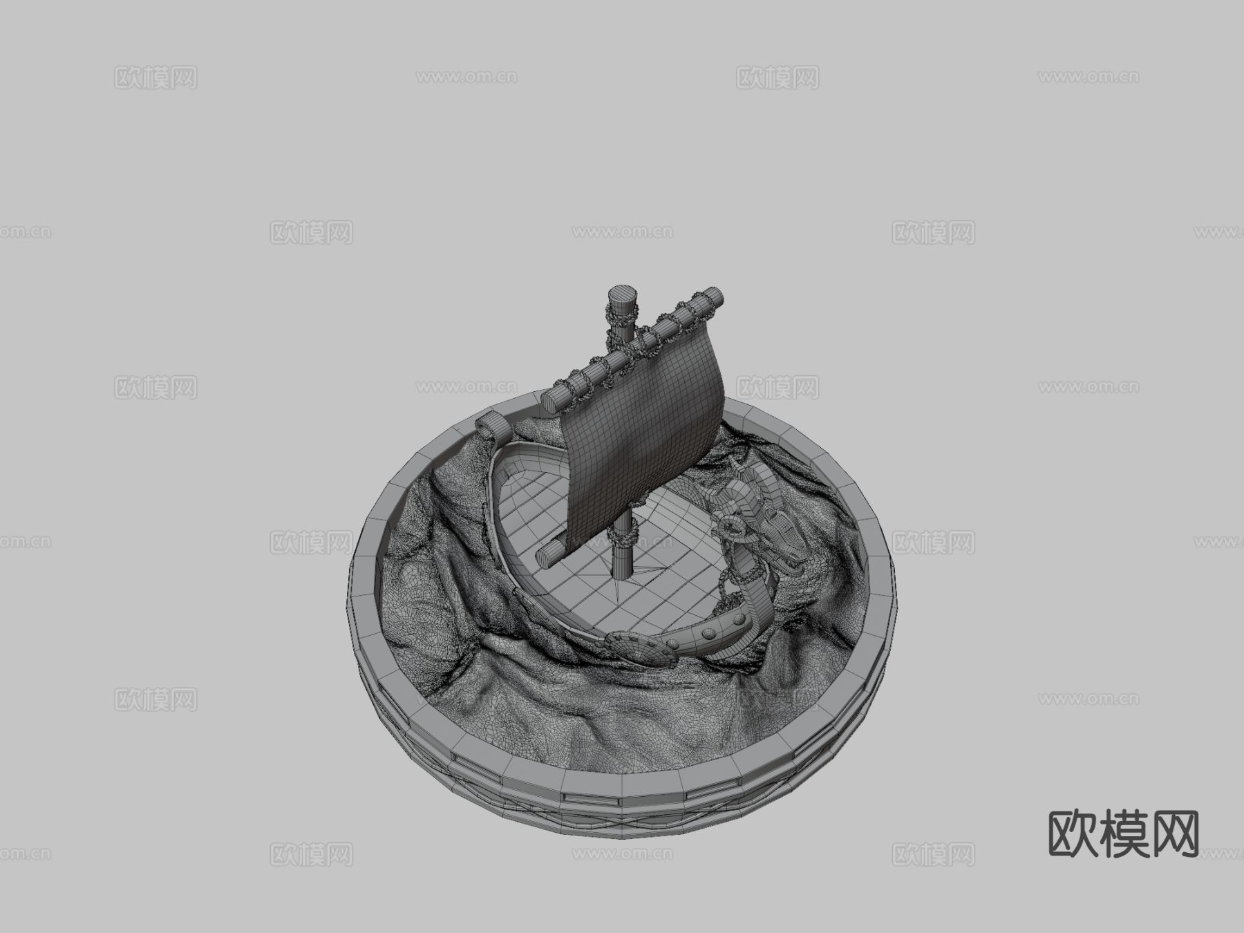 D模型 维京船su模型下载（渲染图1）
