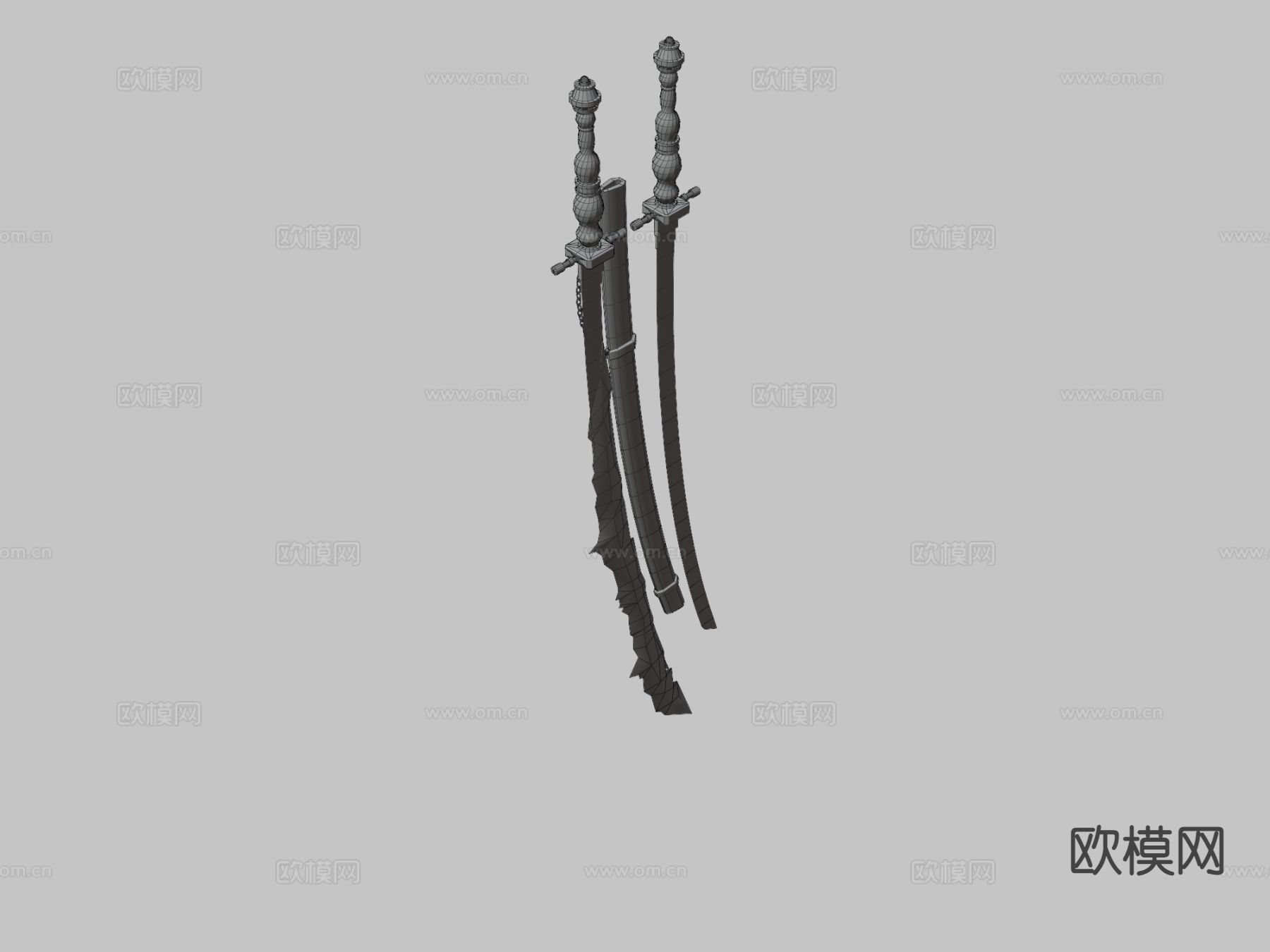 哥特混合武士刀su模型下载（渲染图3）