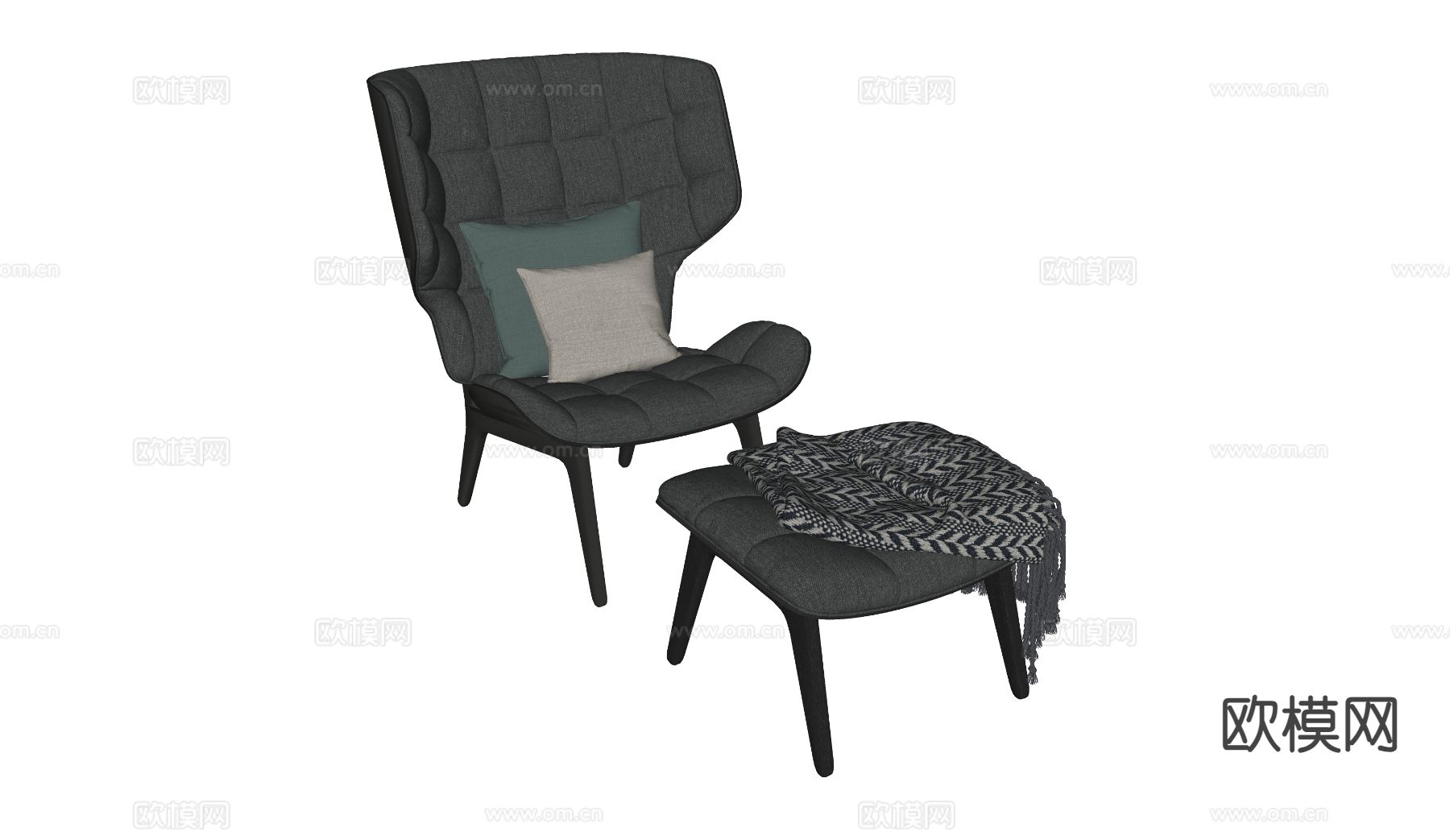 Poliform 休闲椅su模型下载（渲染图1）