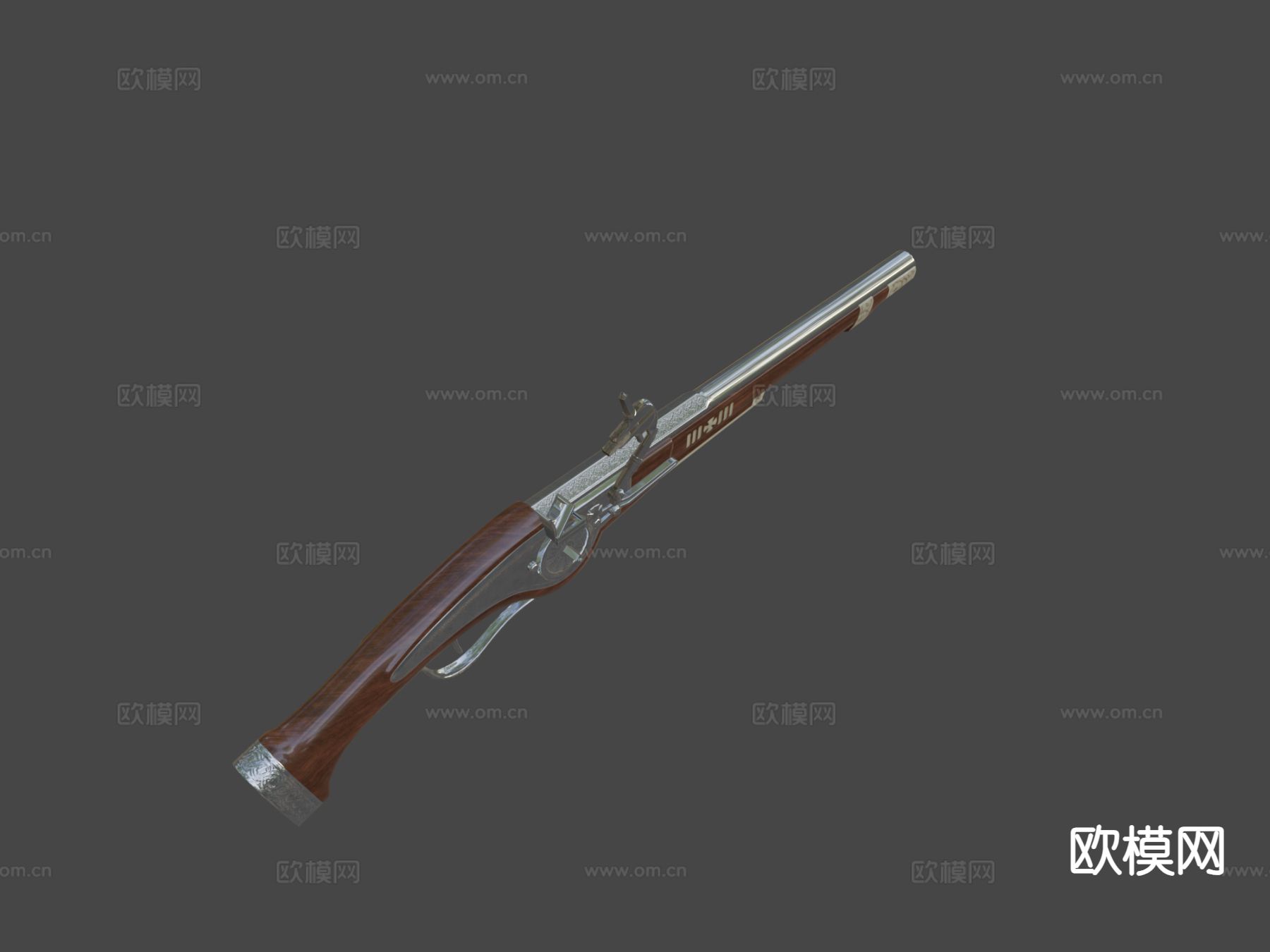 世纪燧发手枪su模型下载（渲染图5）