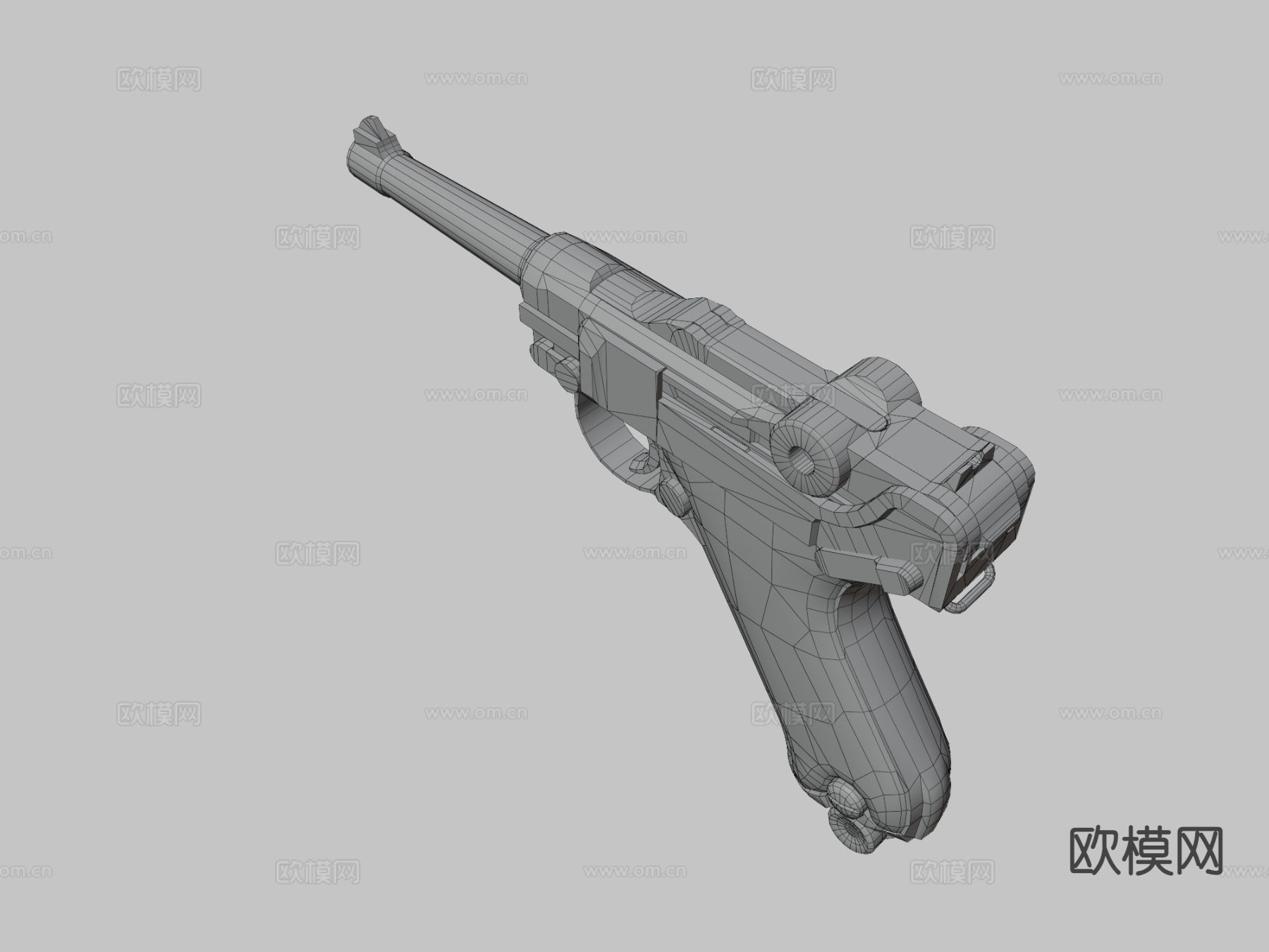 鲁格P08手枪su模型下载（渲染图1）