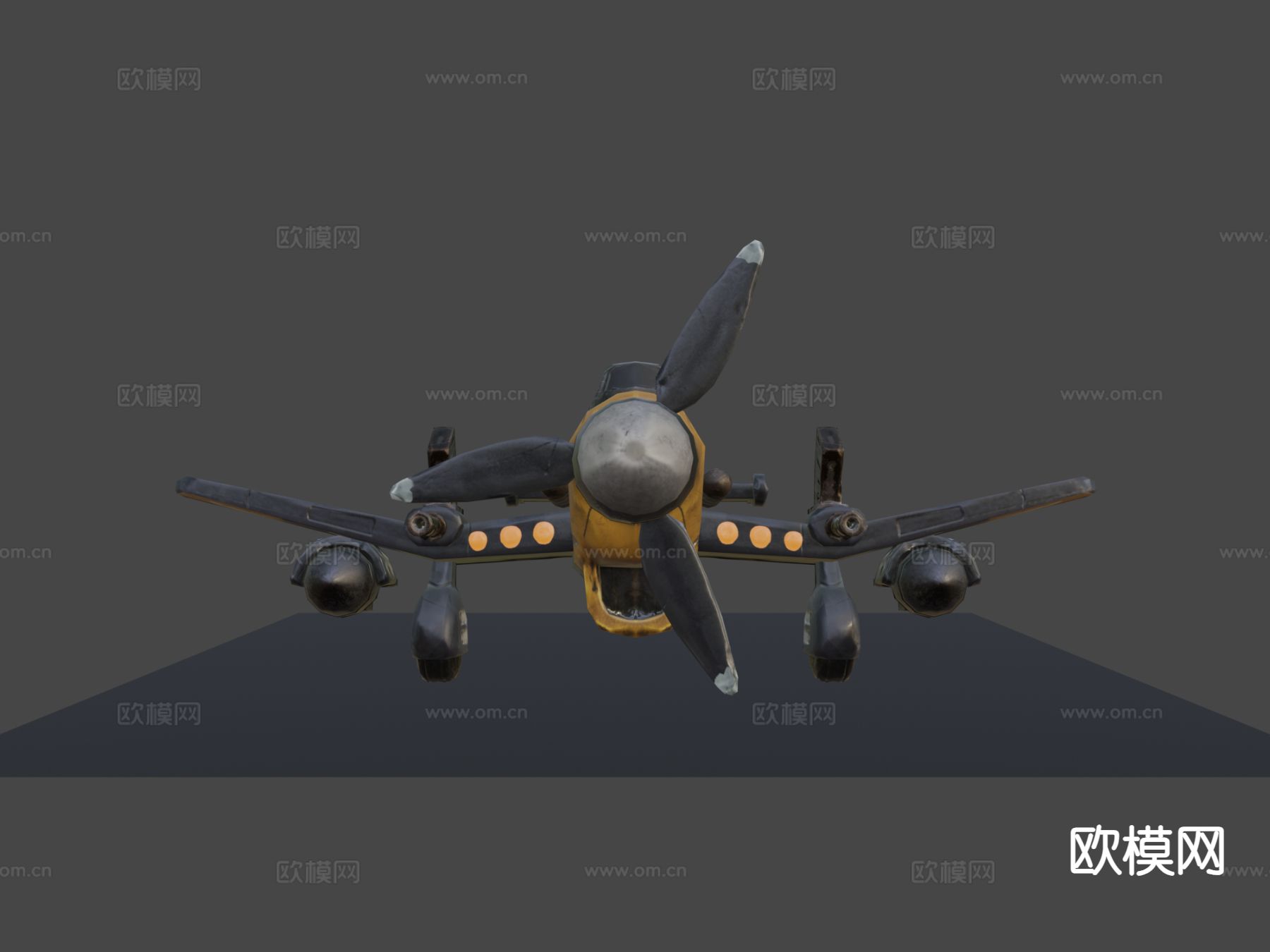 卡通轰炸机su模型下载（渲染图5）