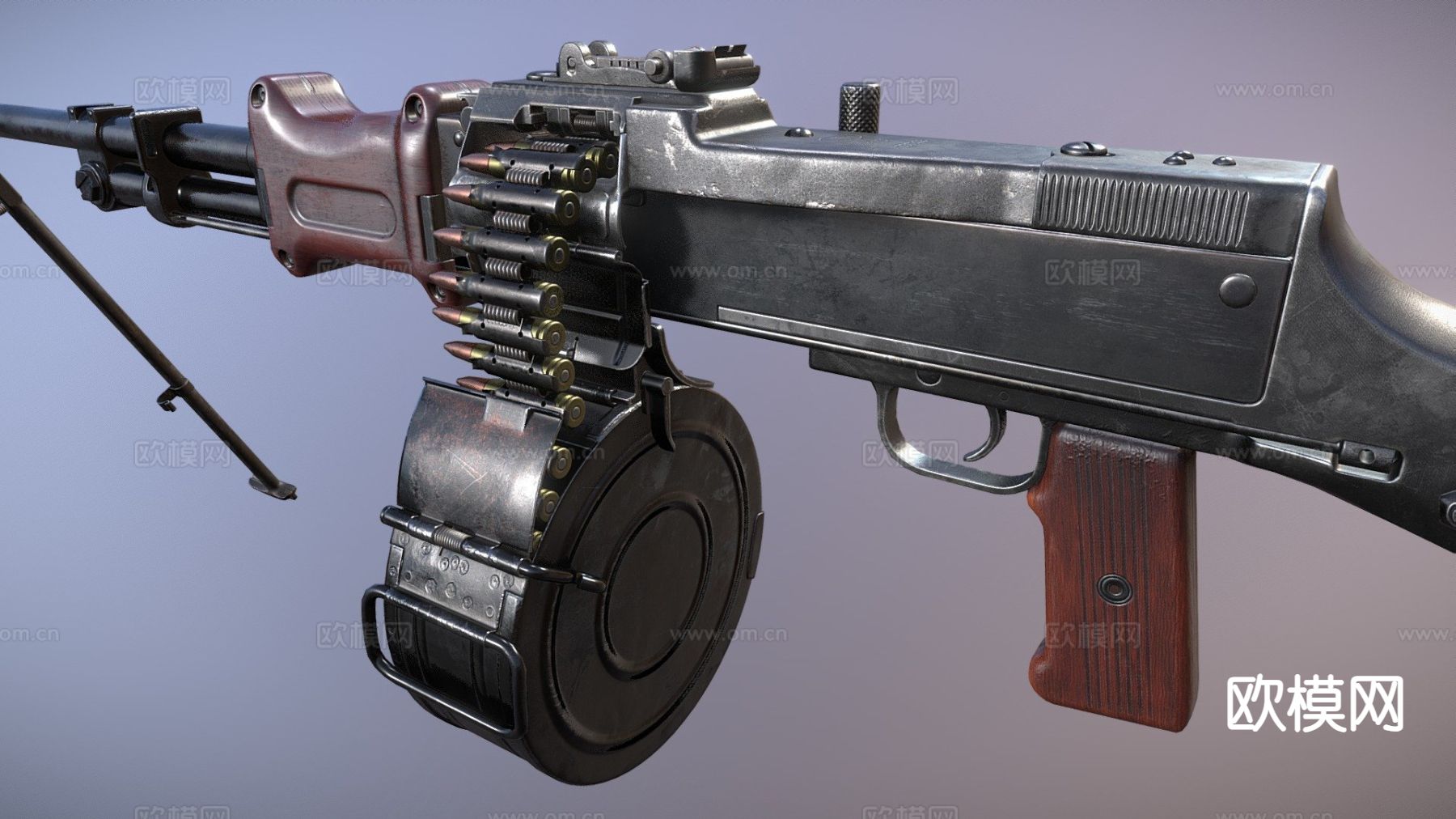 RPD轻机枪su模型下载（渲染图3）