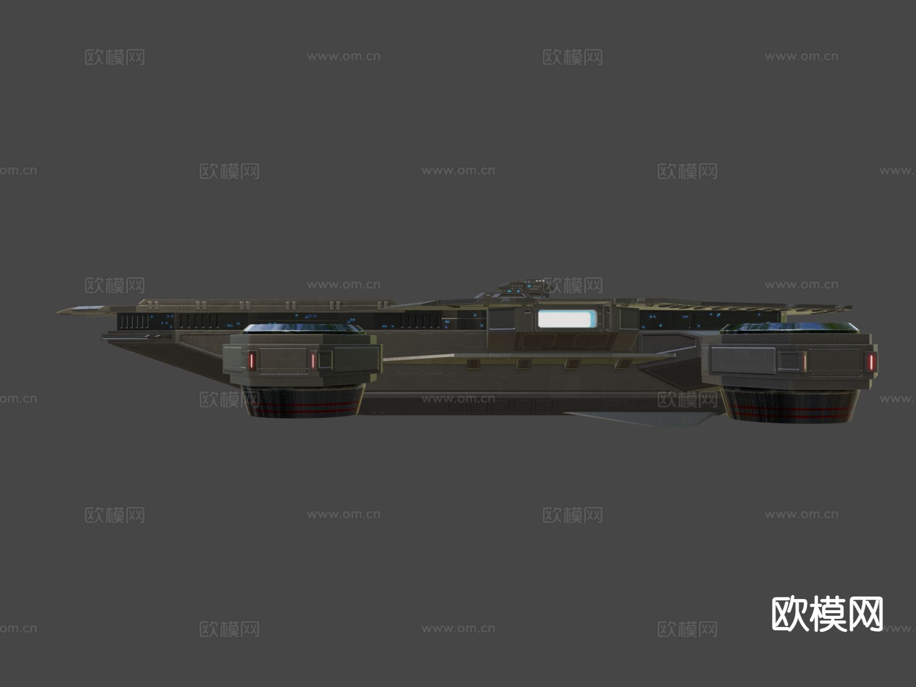科幻飞行航母su模型下载（渲染图4）