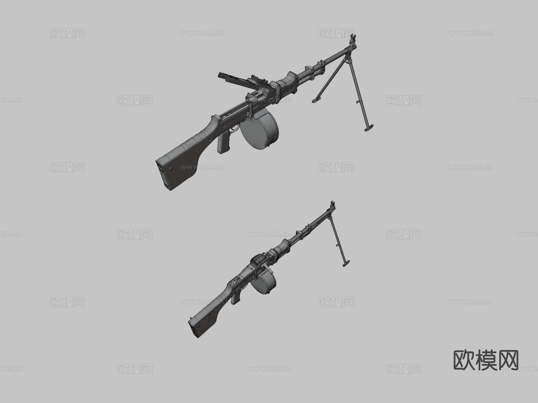 RPD轻机枪su模型下载（渲染图2）
