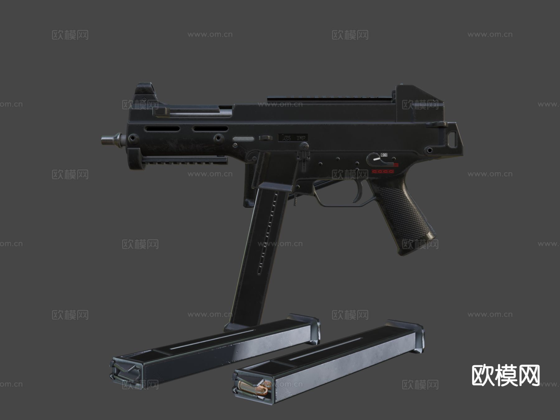 HK UMP冲锋枪su模型下载（渲染图4）