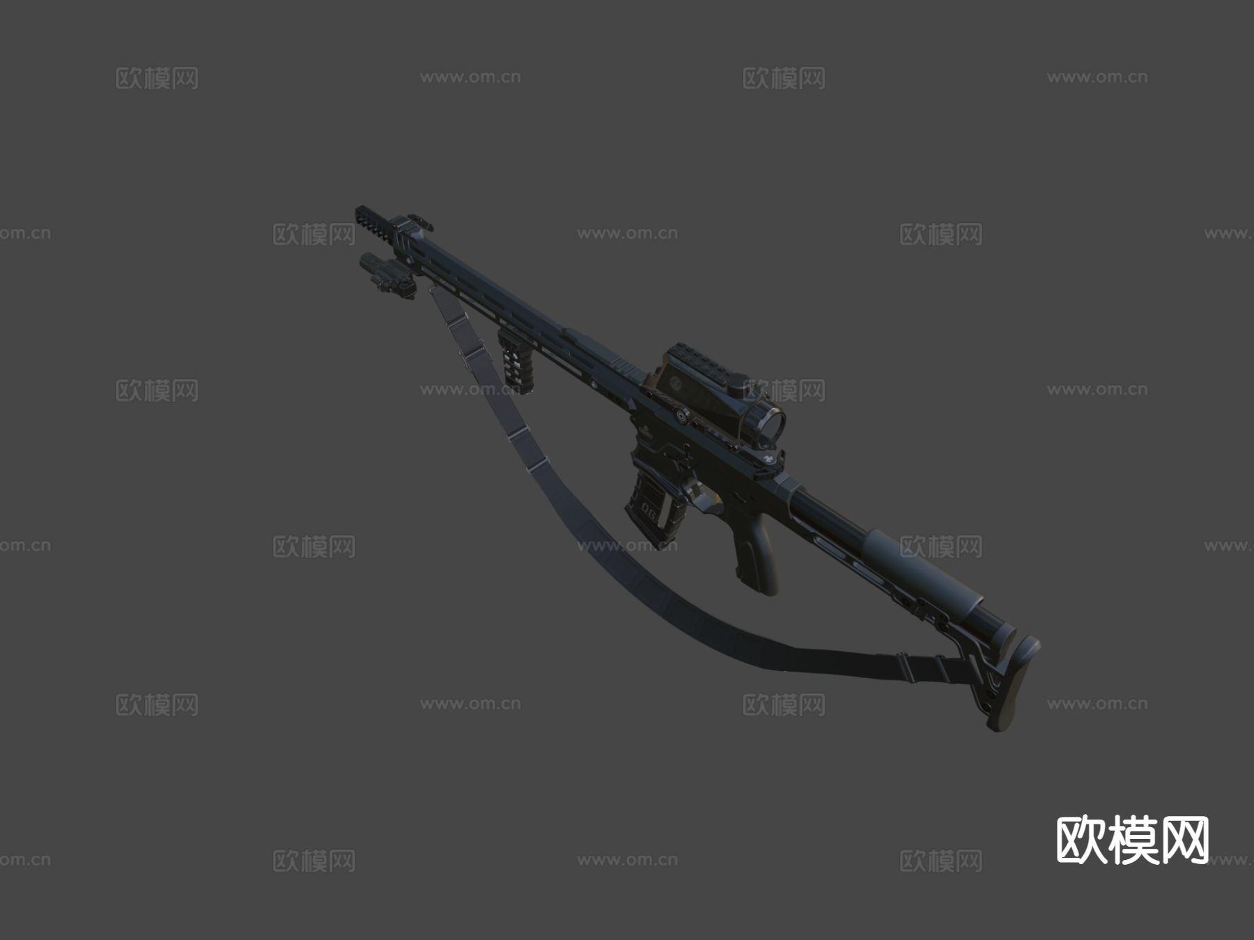 狙击步枪su模型下载（渲染图4）