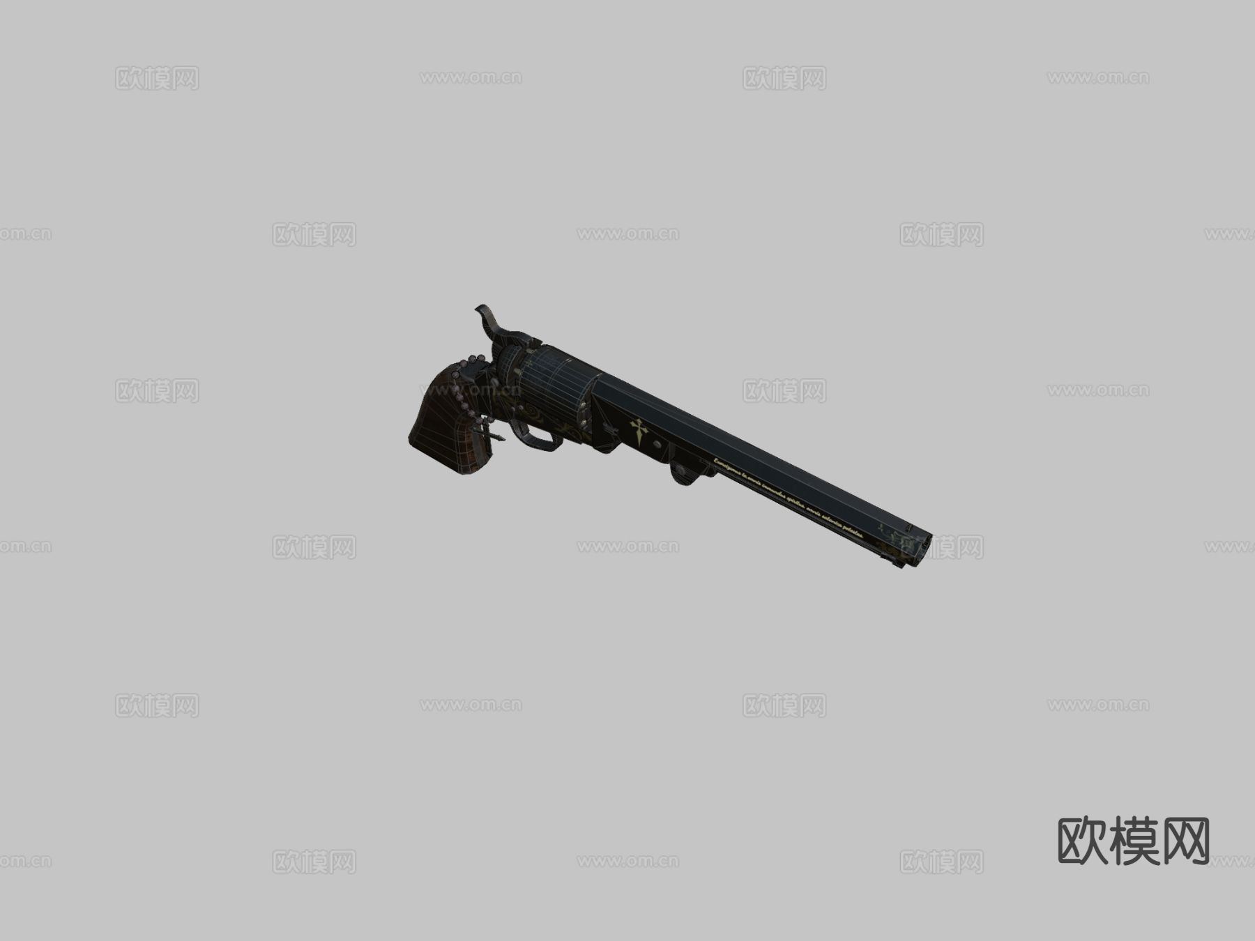 驱魔者左轮手枪su模型下载（渲染图1）