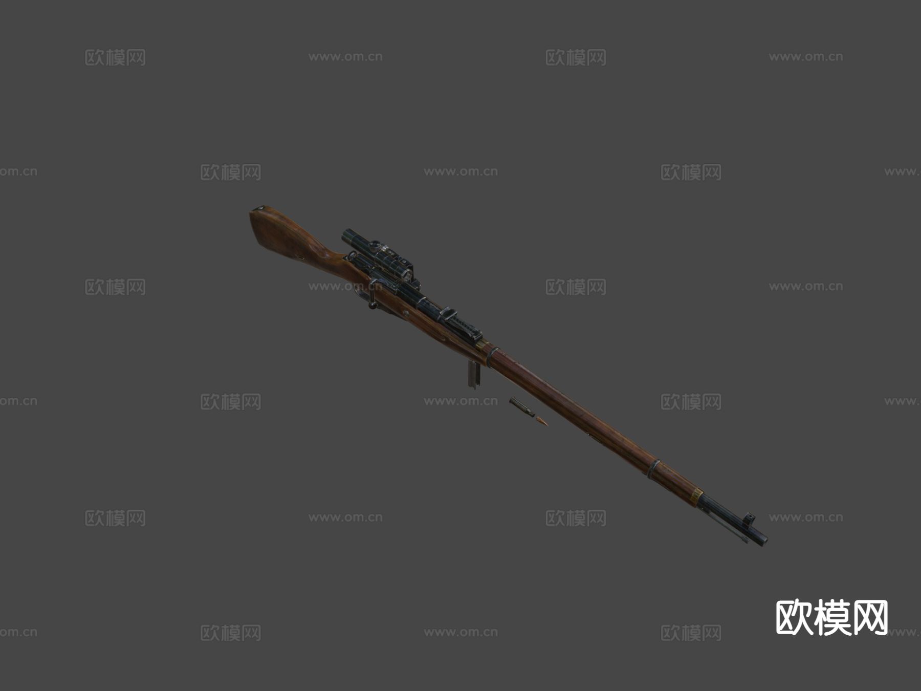 莫辛纳甘91枪su模型下载（渲染图6）