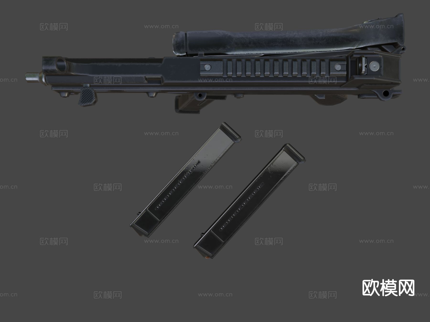 HK UMP冲锋枪su模型下载（渲染图5）