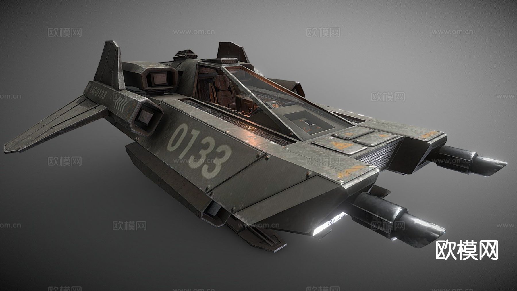 轻型突击艇-战斗机su模型下载（渲染图2）