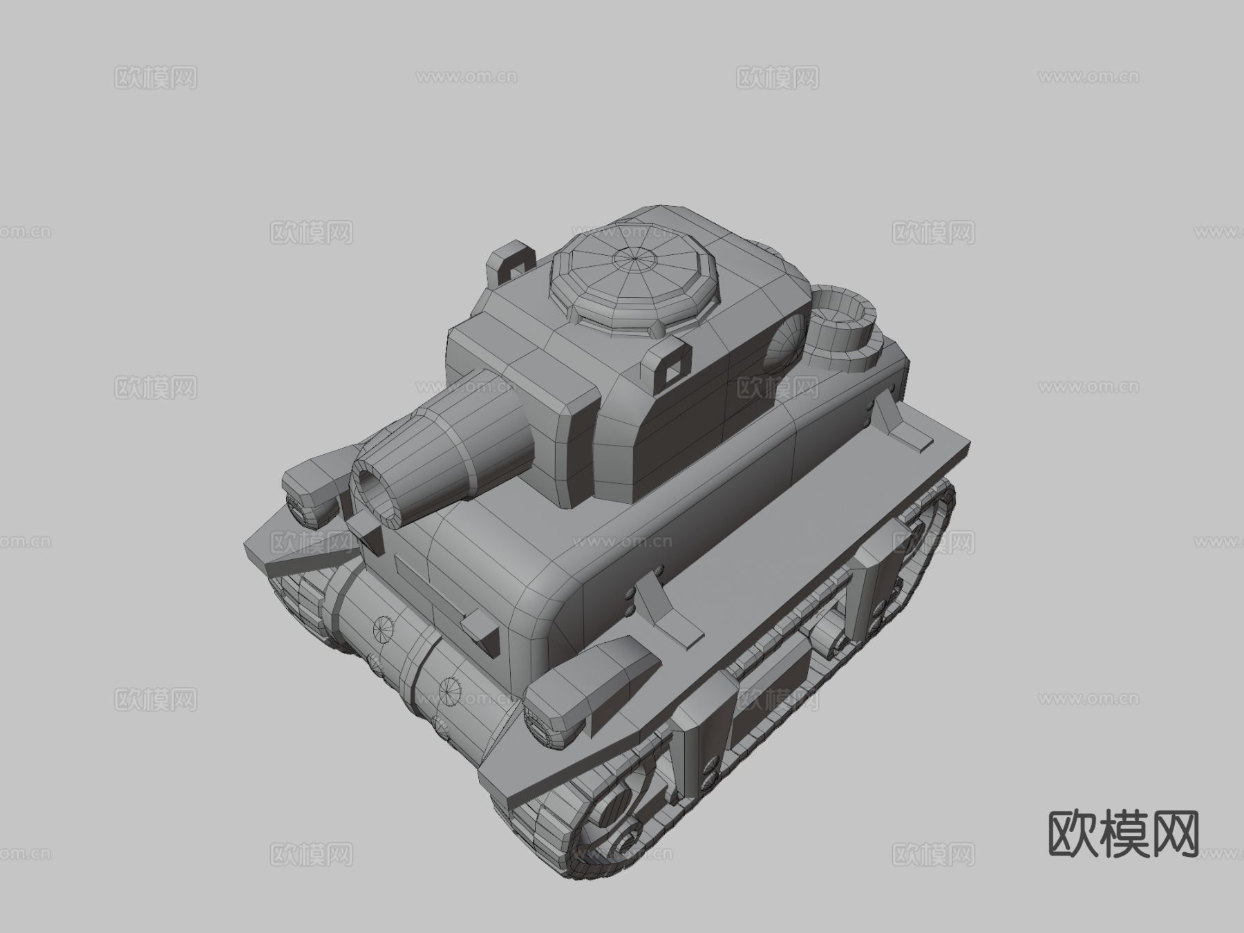 坦克-漫画风格su模型下载（渲染图1）