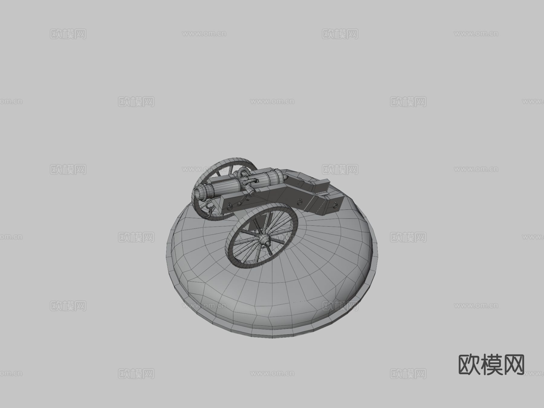 世纪大炮su模型下载（渲染图1）