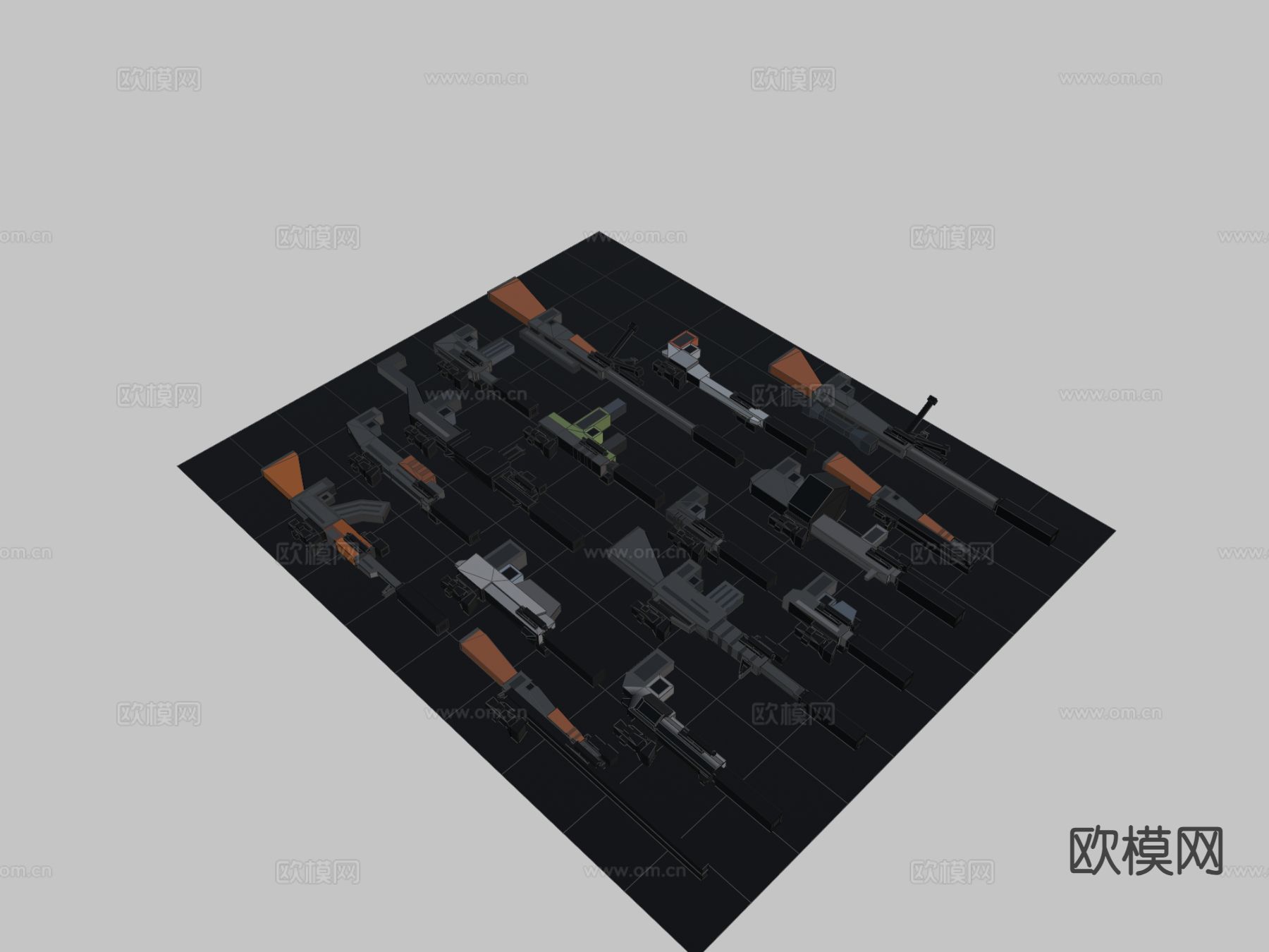 各种枪支包su模型下载（渲染图1）