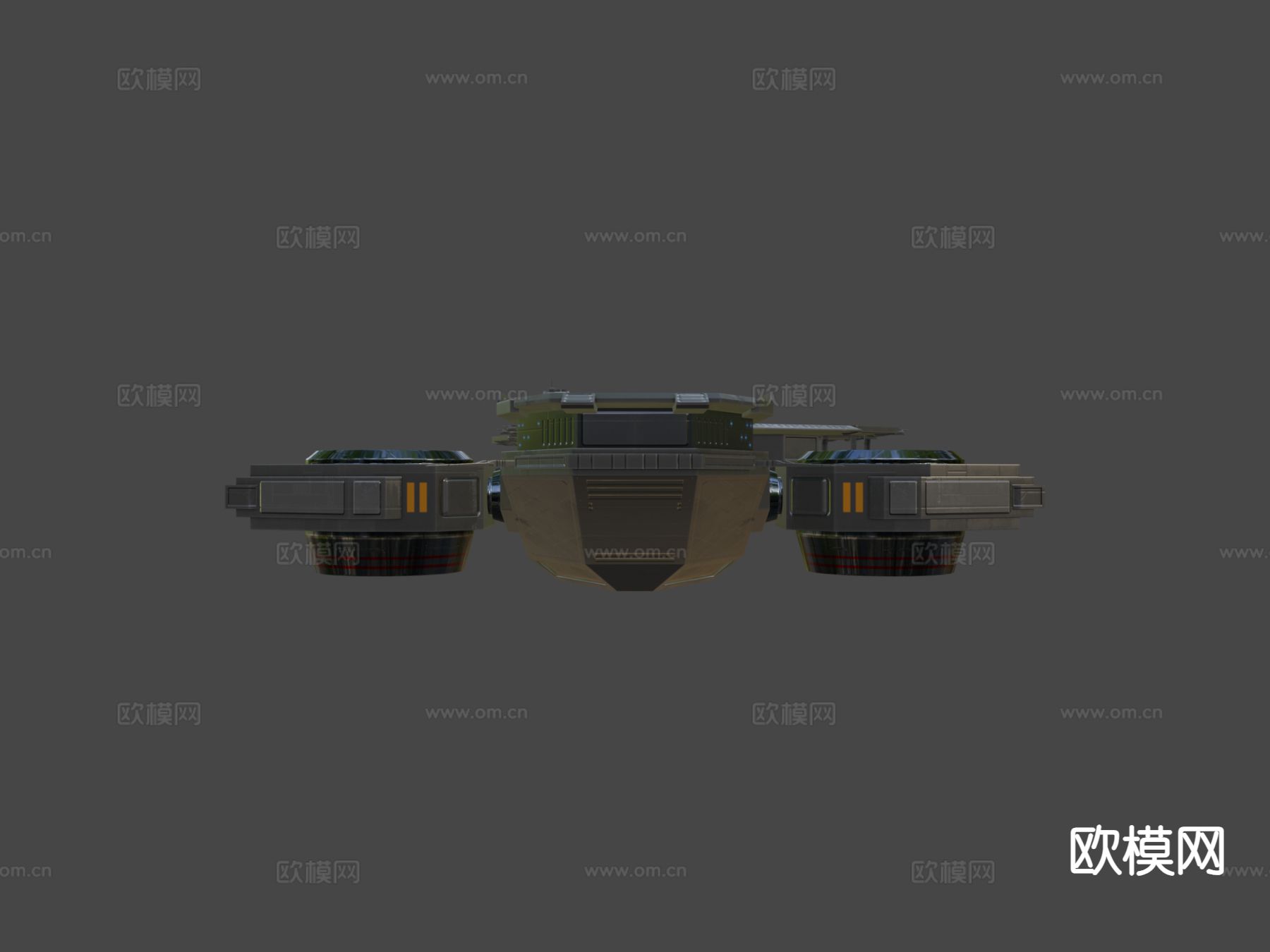 科幻飞行航母su模型下载（渲染图5）