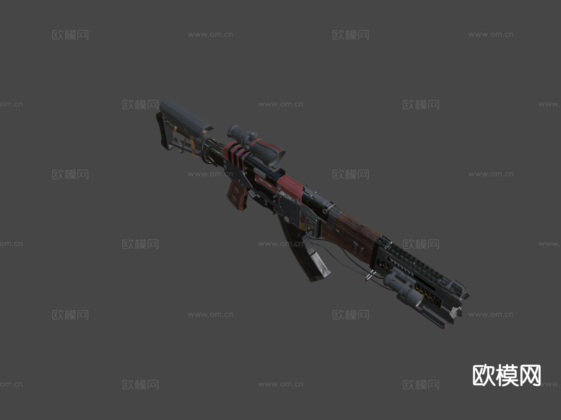 科幻步枪su模型下载（渲染图5）