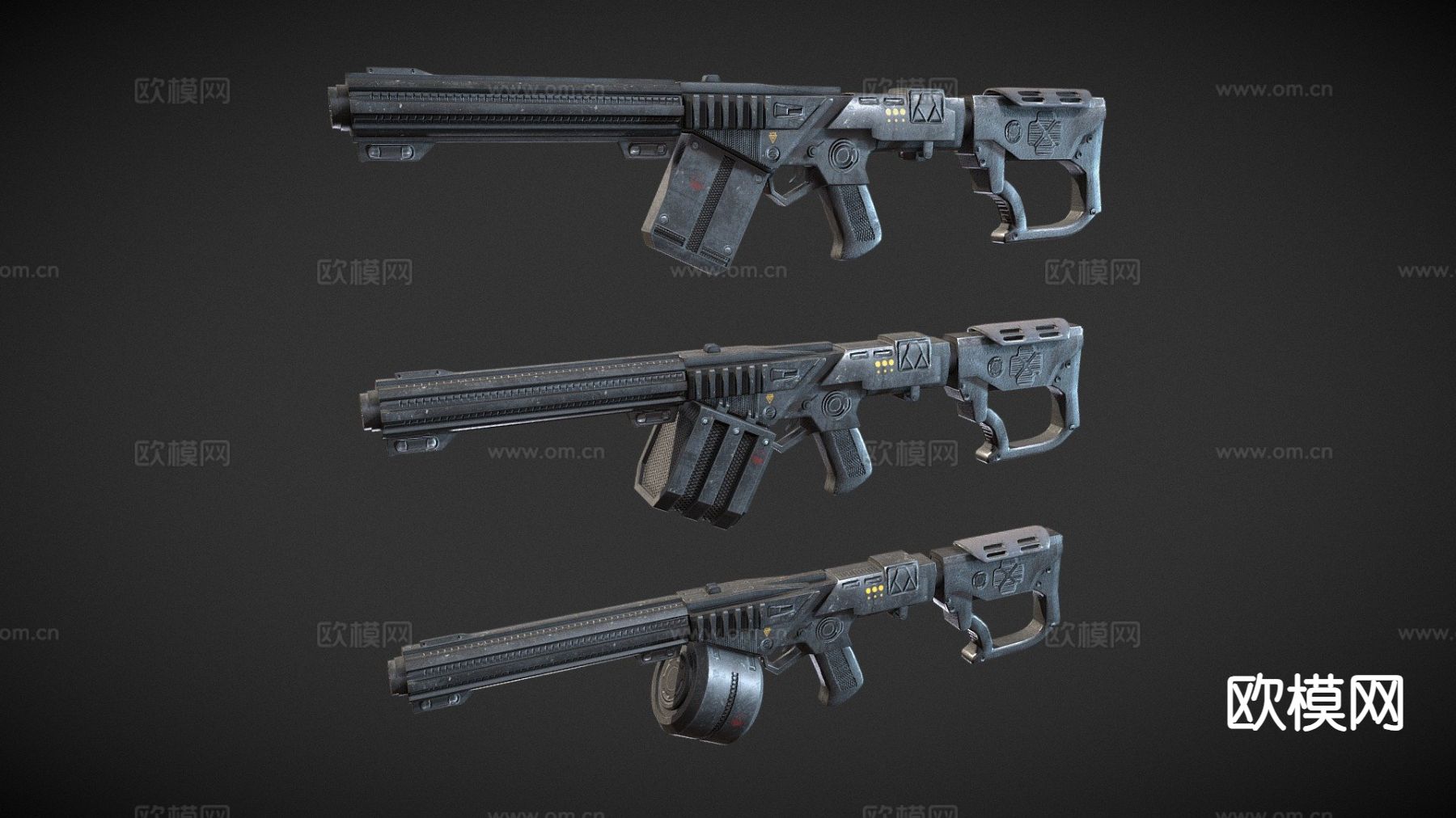 星球大战DX-18枪su模型下载（渲染图2）