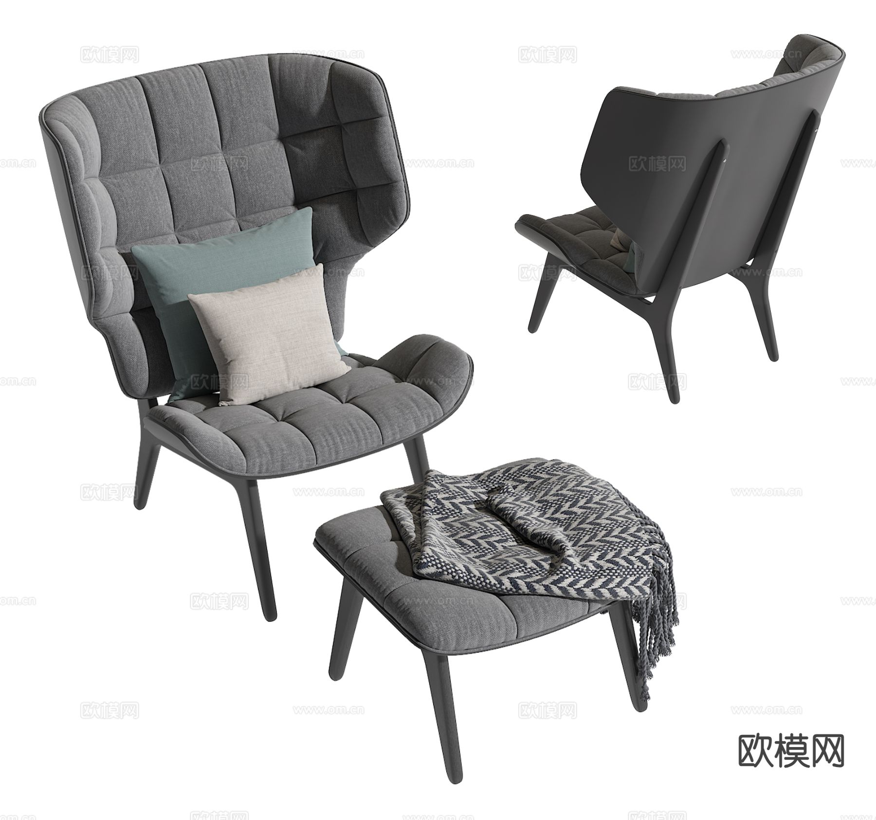 Poliform 休闲椅su模型下载（渲染图2）