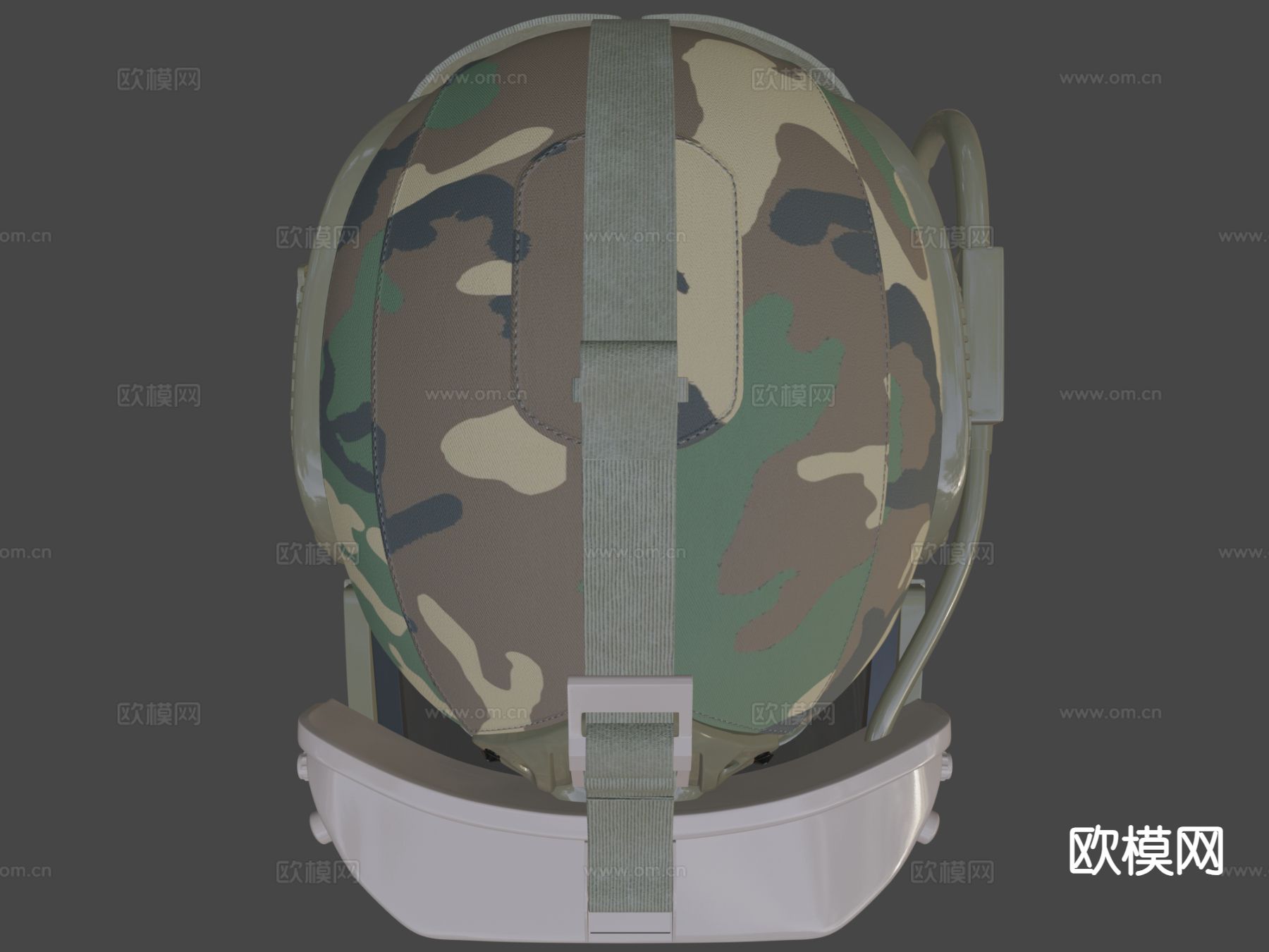 耳机全息镜军用头盔su模型下载（渲染图7）