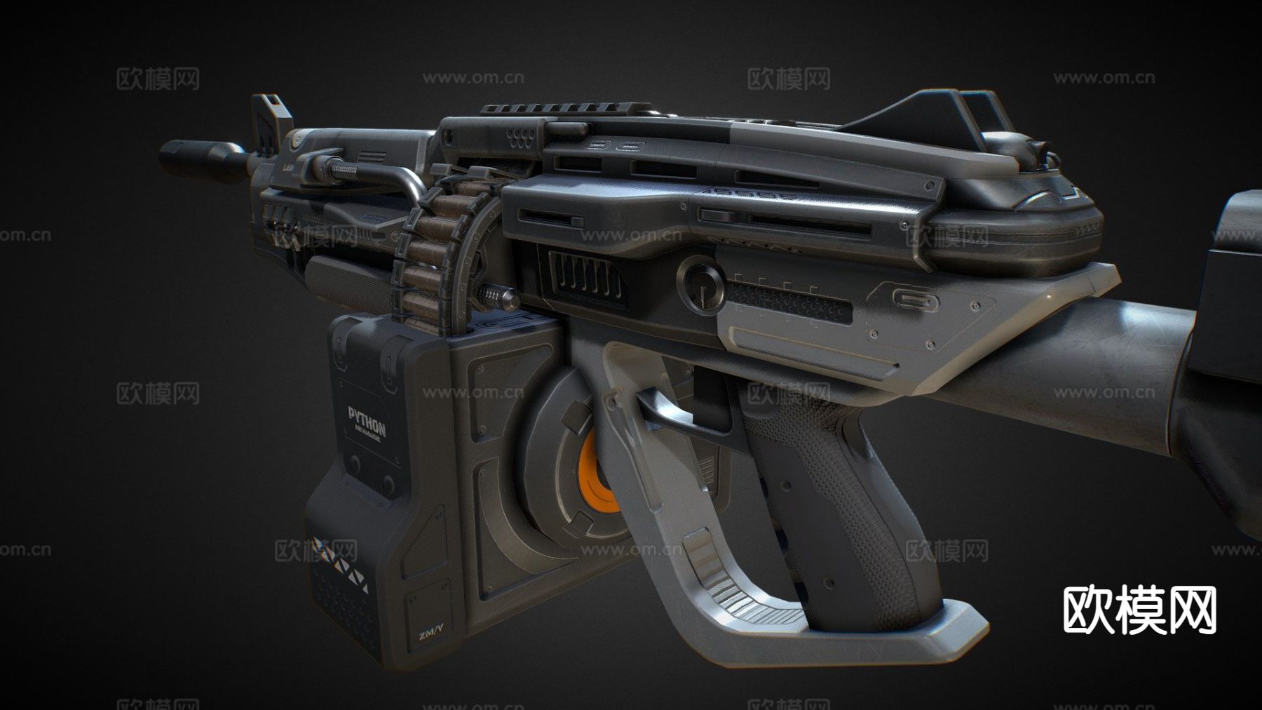 未来冲锋枪su模型下载（渲染图2）