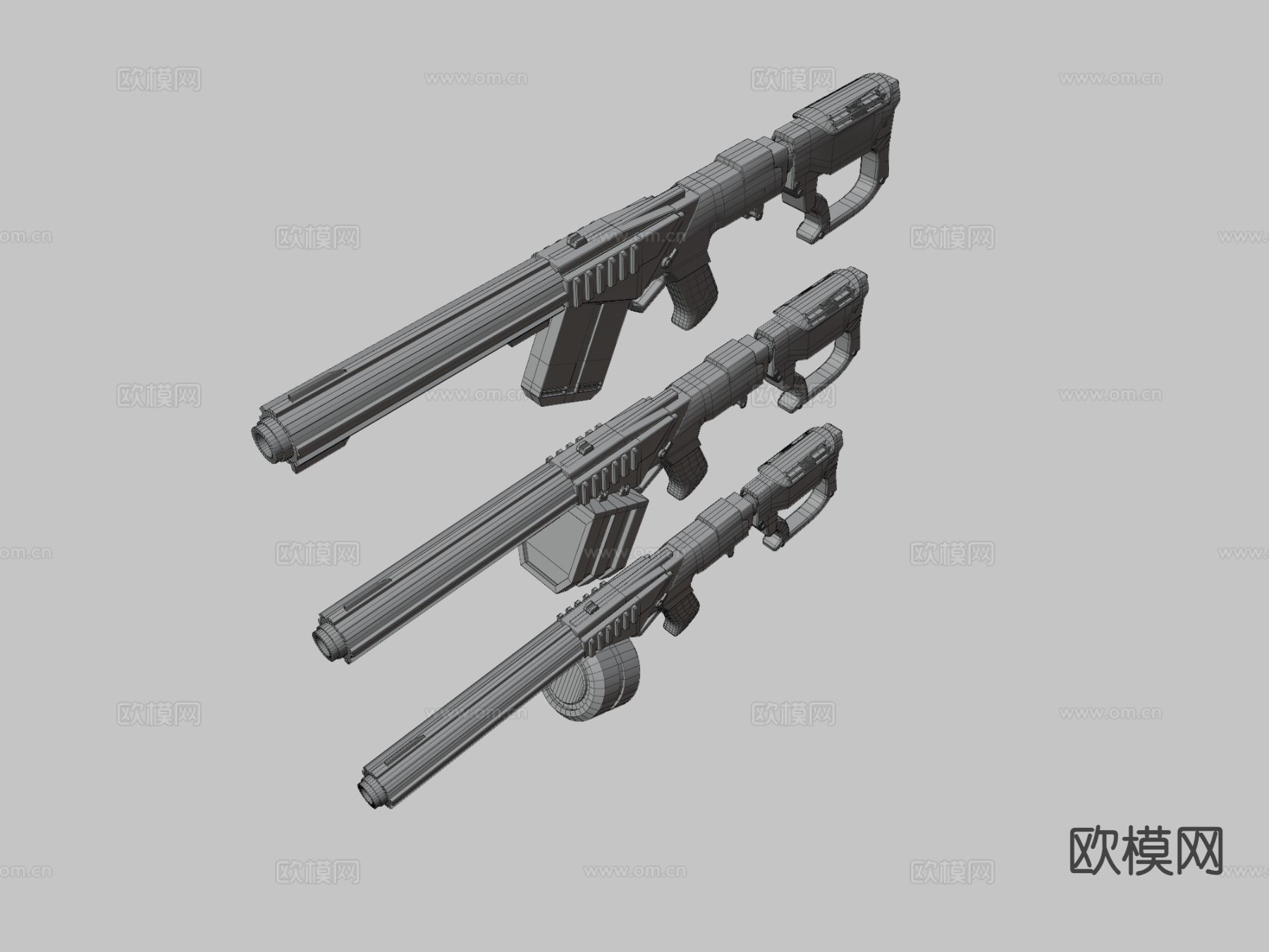 星球大战DX-18枪su模型下载（渲染图3）