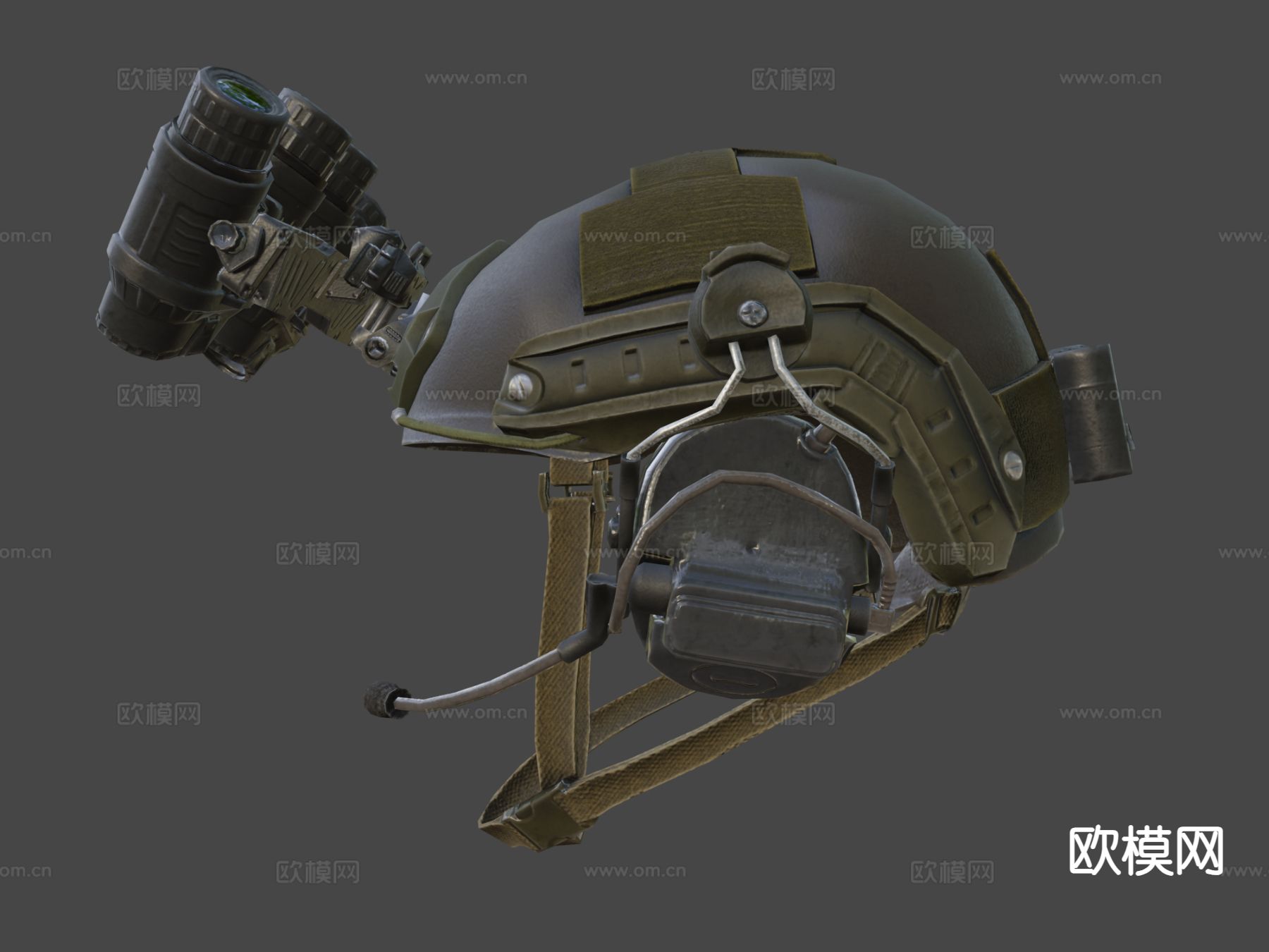 军用夜视轻型头盔su模型下载（渲染图5）