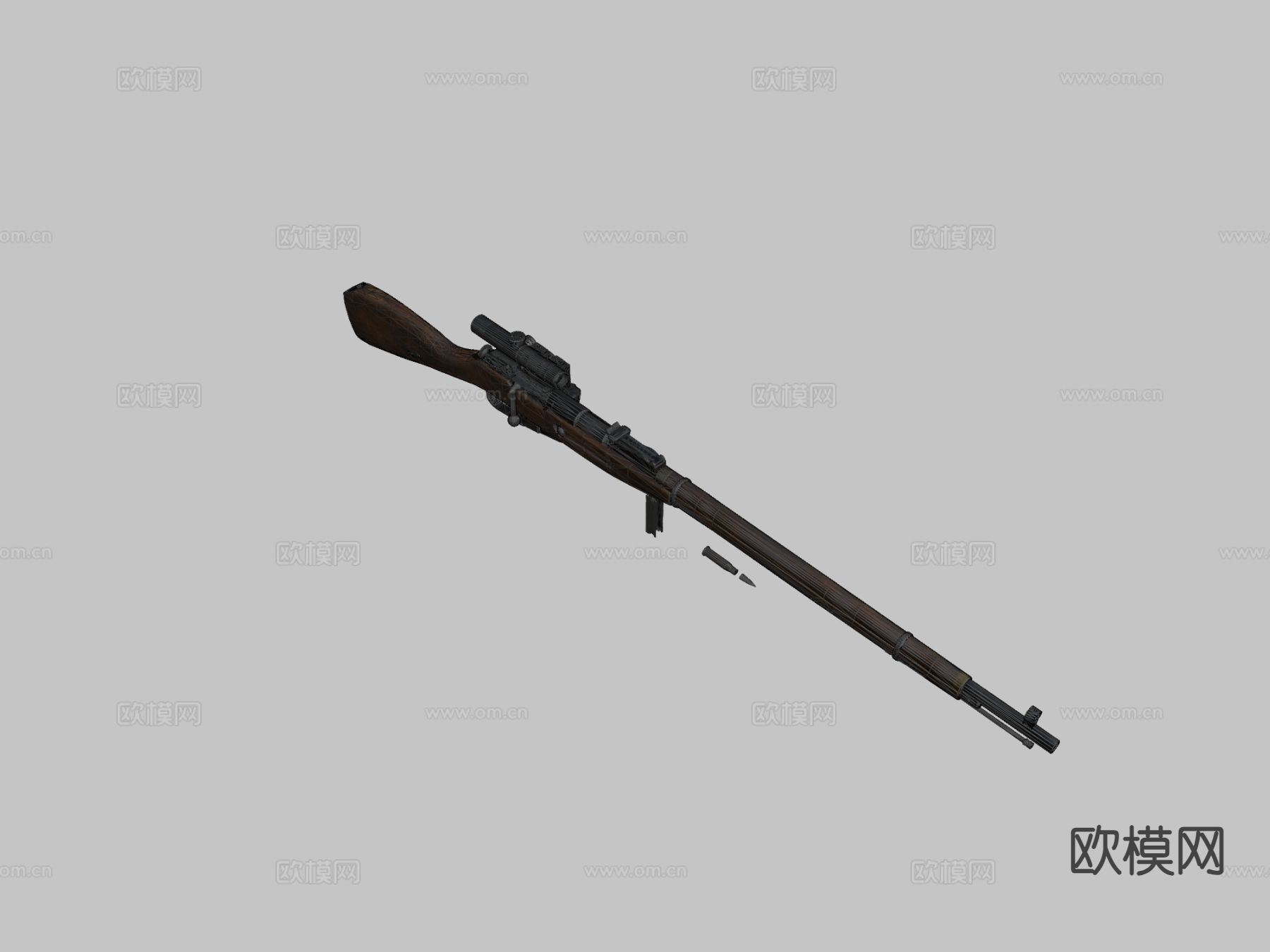 莫辛纳甘91枪su模型下载（渲染图3）