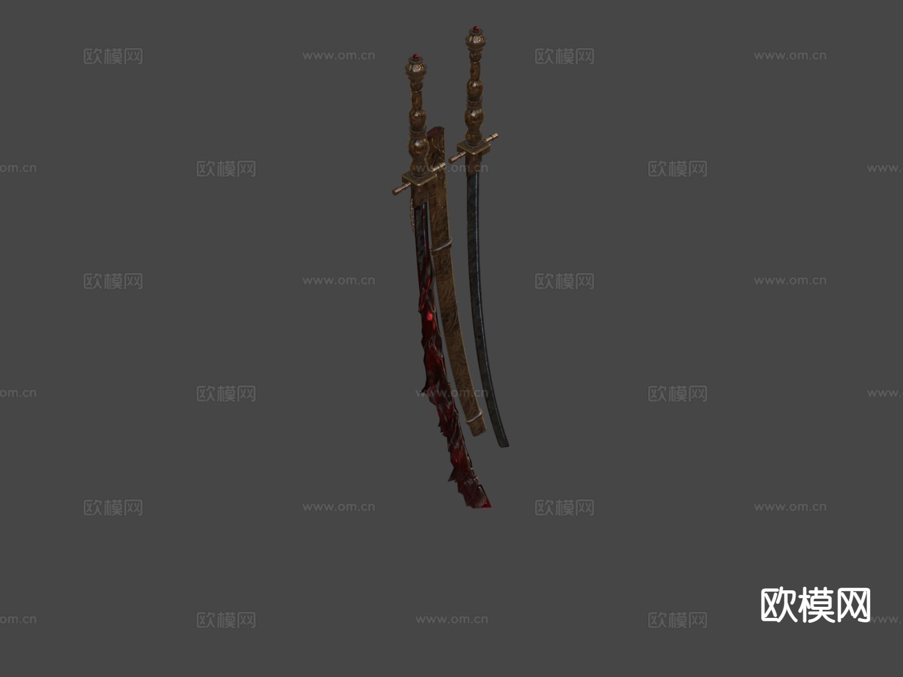 哥特混合武士刀su模型下载（渲染图7）
