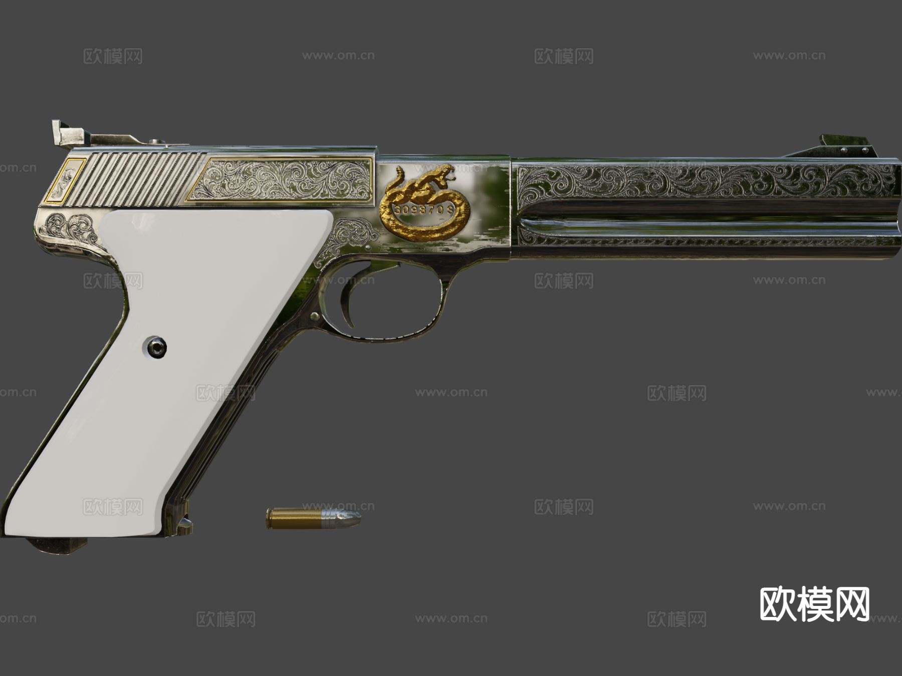 手枪su模型下载（渲染图7）