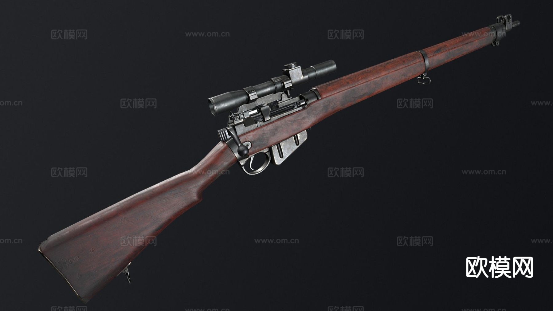 阻击枪 瞄准器su模型下载（渲染图3）