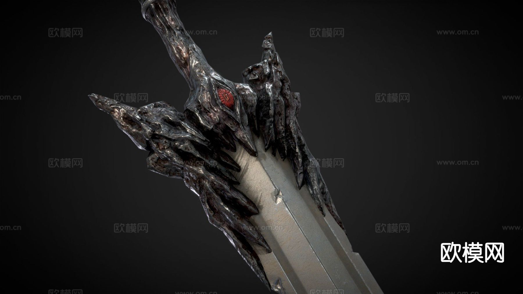 邪眼巨剑su模型下载（渲染图2）