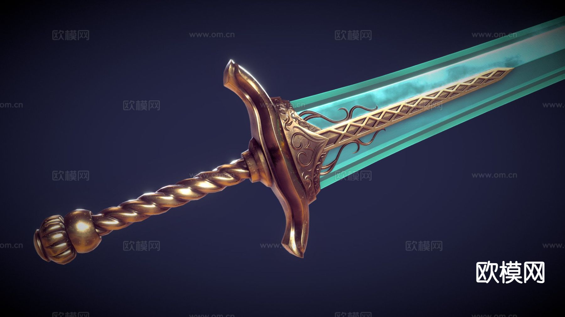 月光大剑su模型下载（渲染图2）