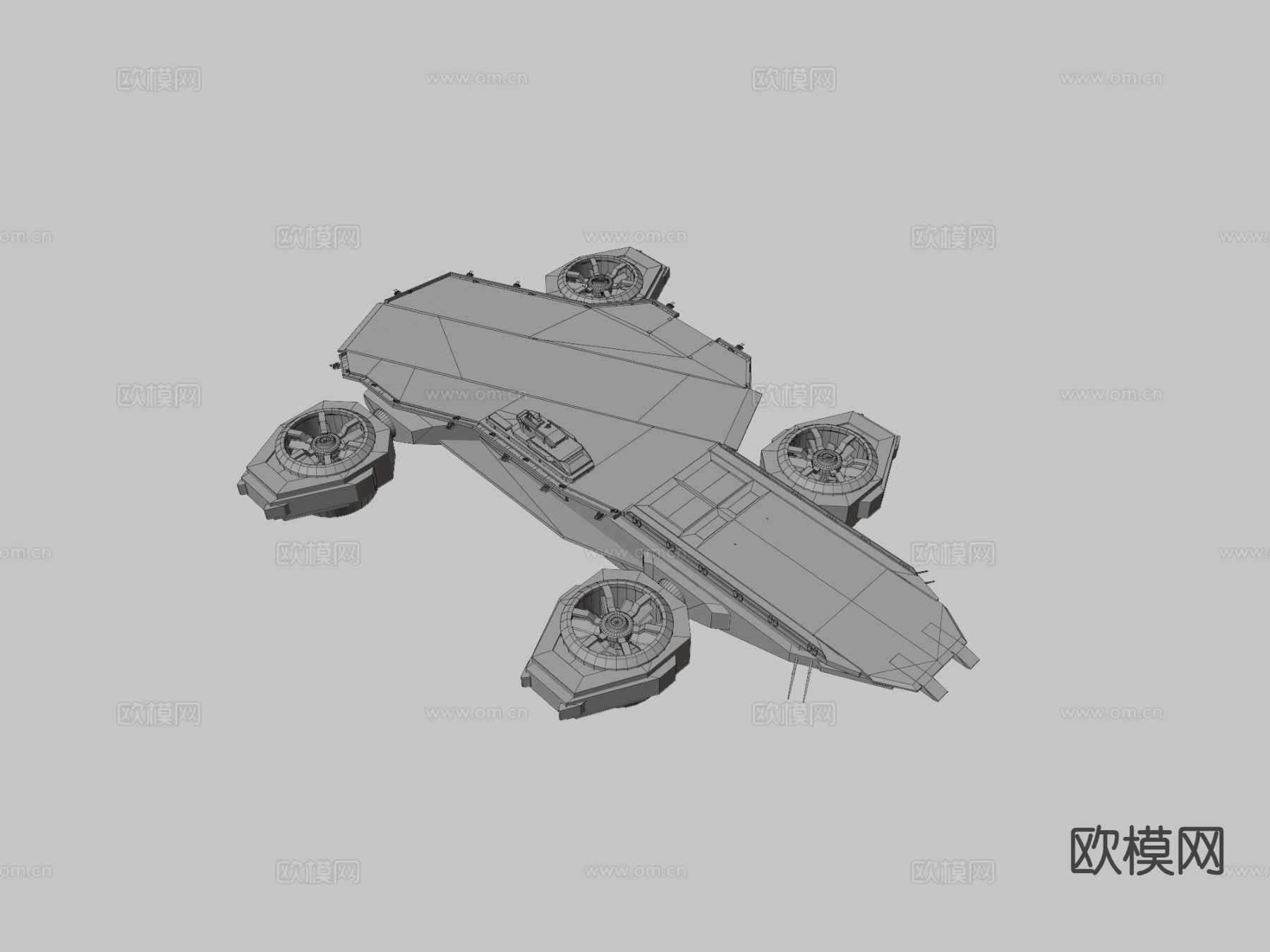 科幻飞行航母su模型下载（渲染图3）