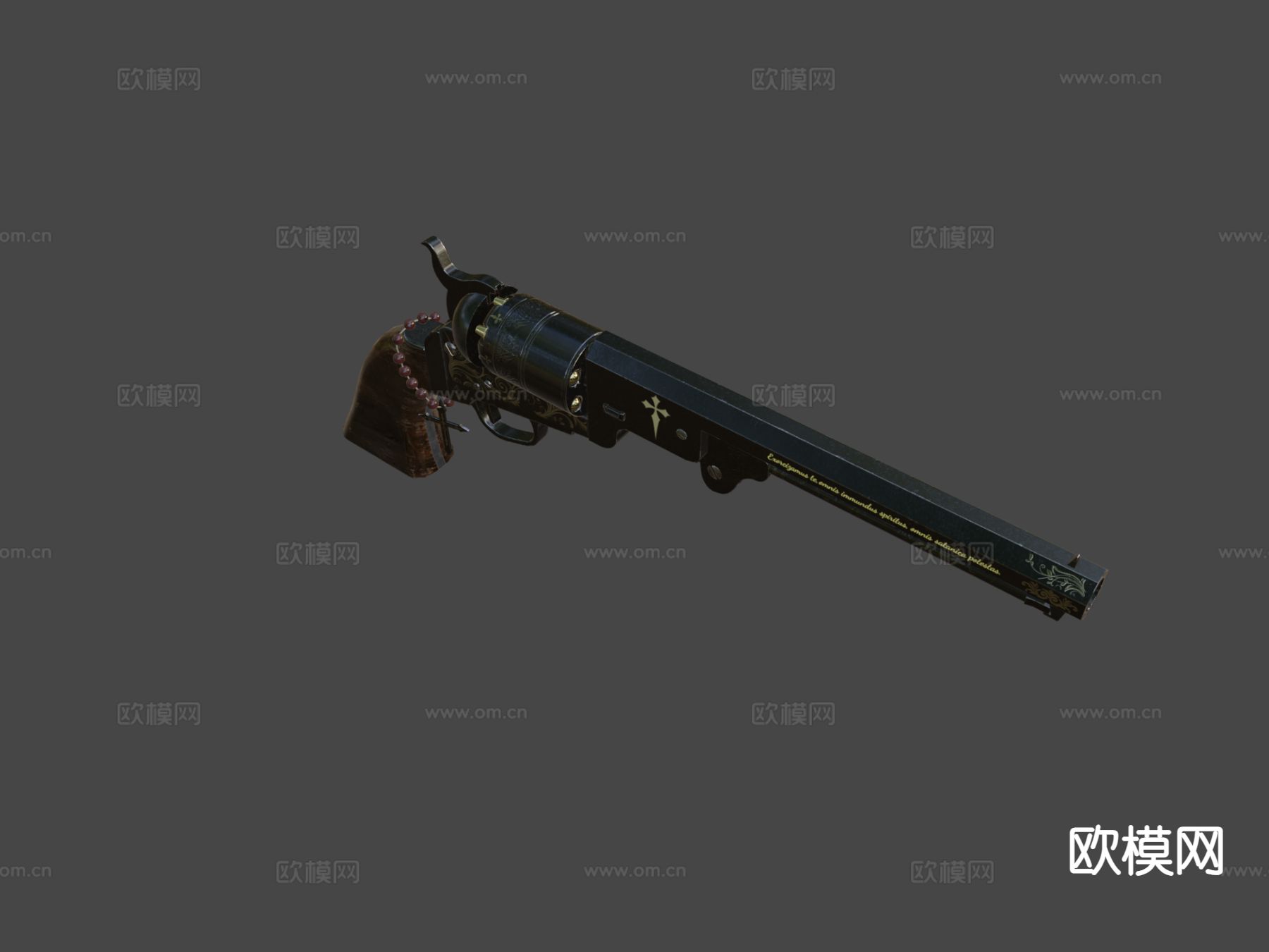 驱魔者左轮手枪su模型下载（渲染图3）