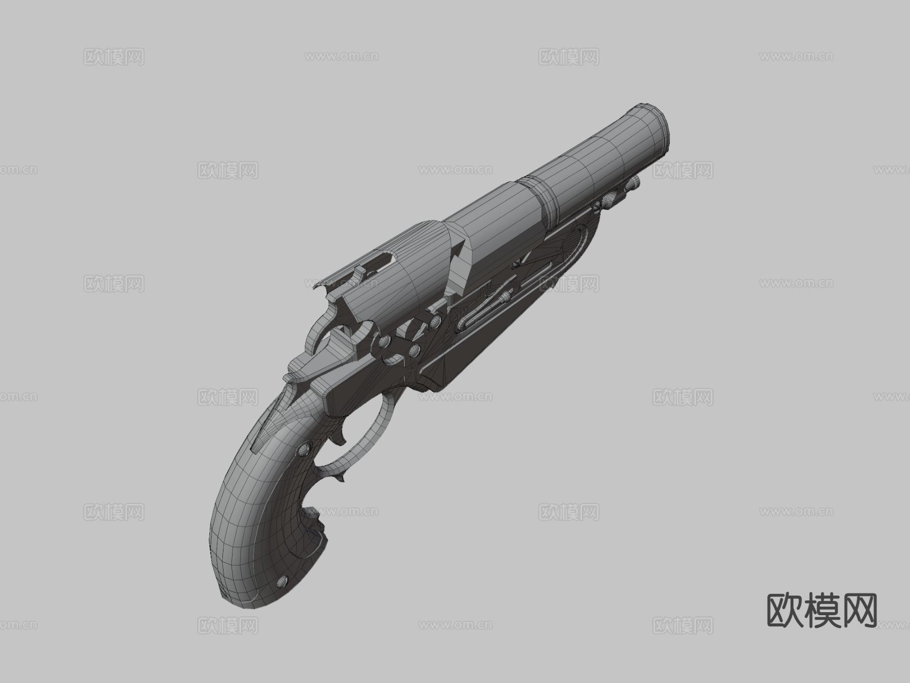 左轮手枪su模型下载（渲染图1）