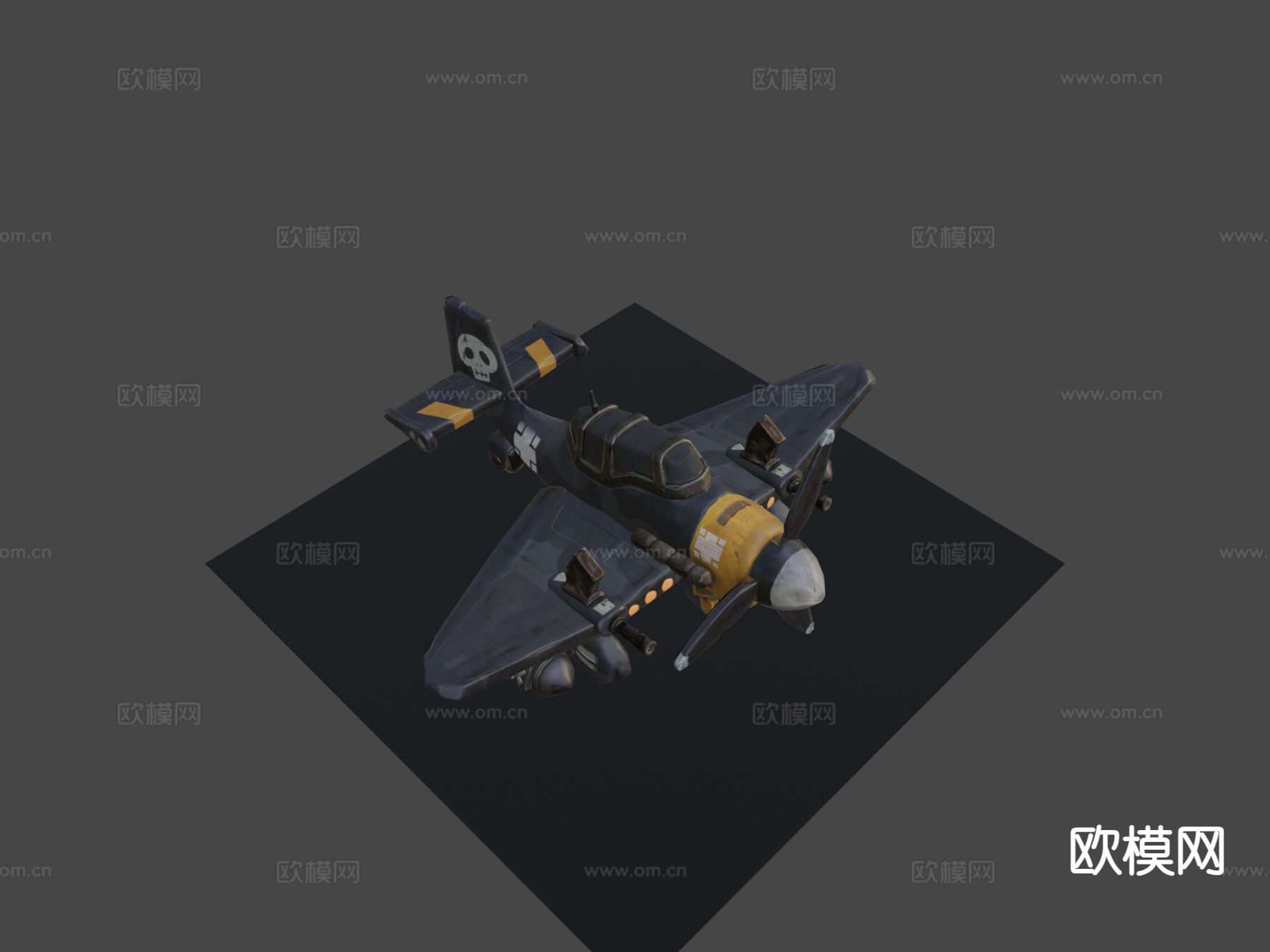 卡通轰炸机su模型下载（渲染图7）